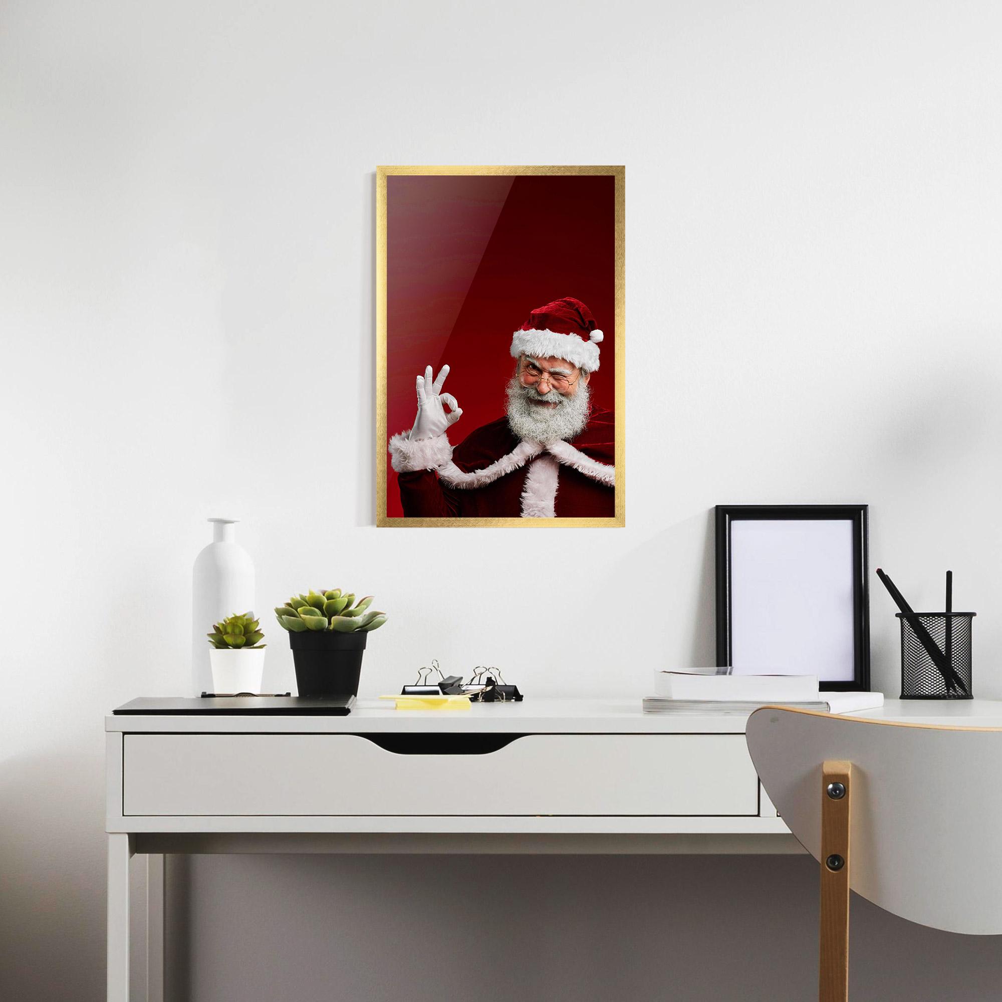 Gerahmte Poster Santa Approves mockup 7