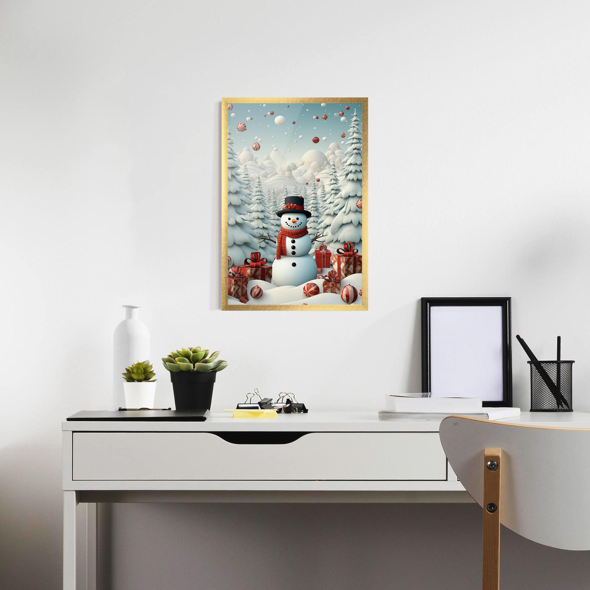 Gerahmte Poster Snowman mockup 7