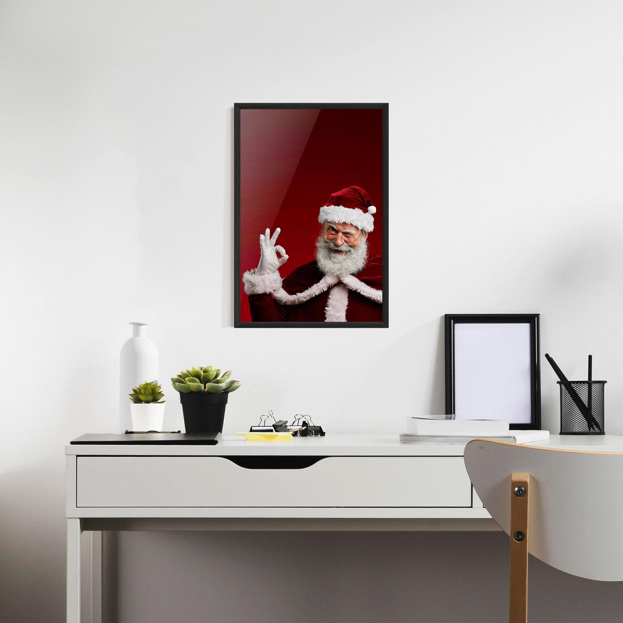 Gerahmte Poster Santa Approves mockup 7
