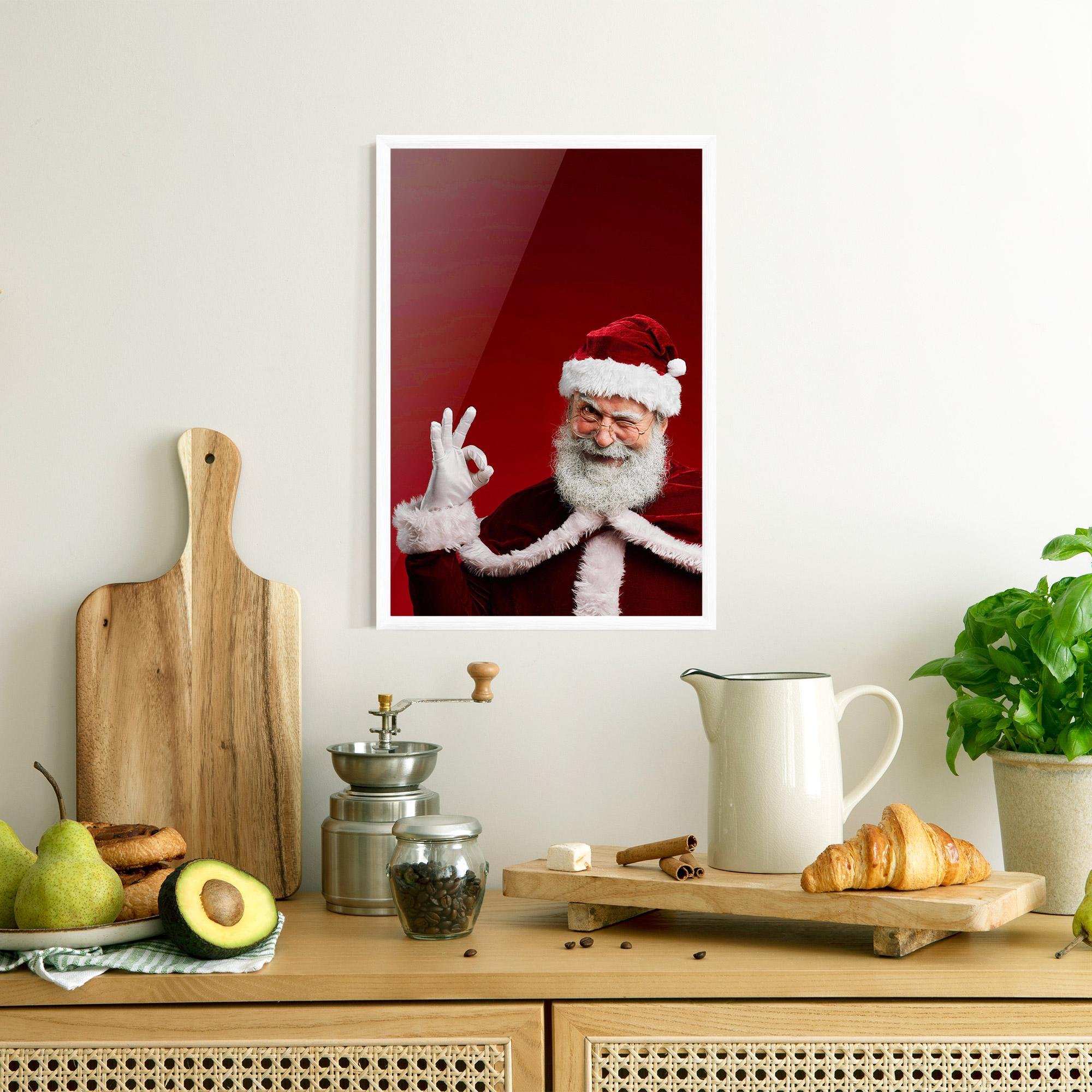Gerahmte Poster Santa Approves mockup 8