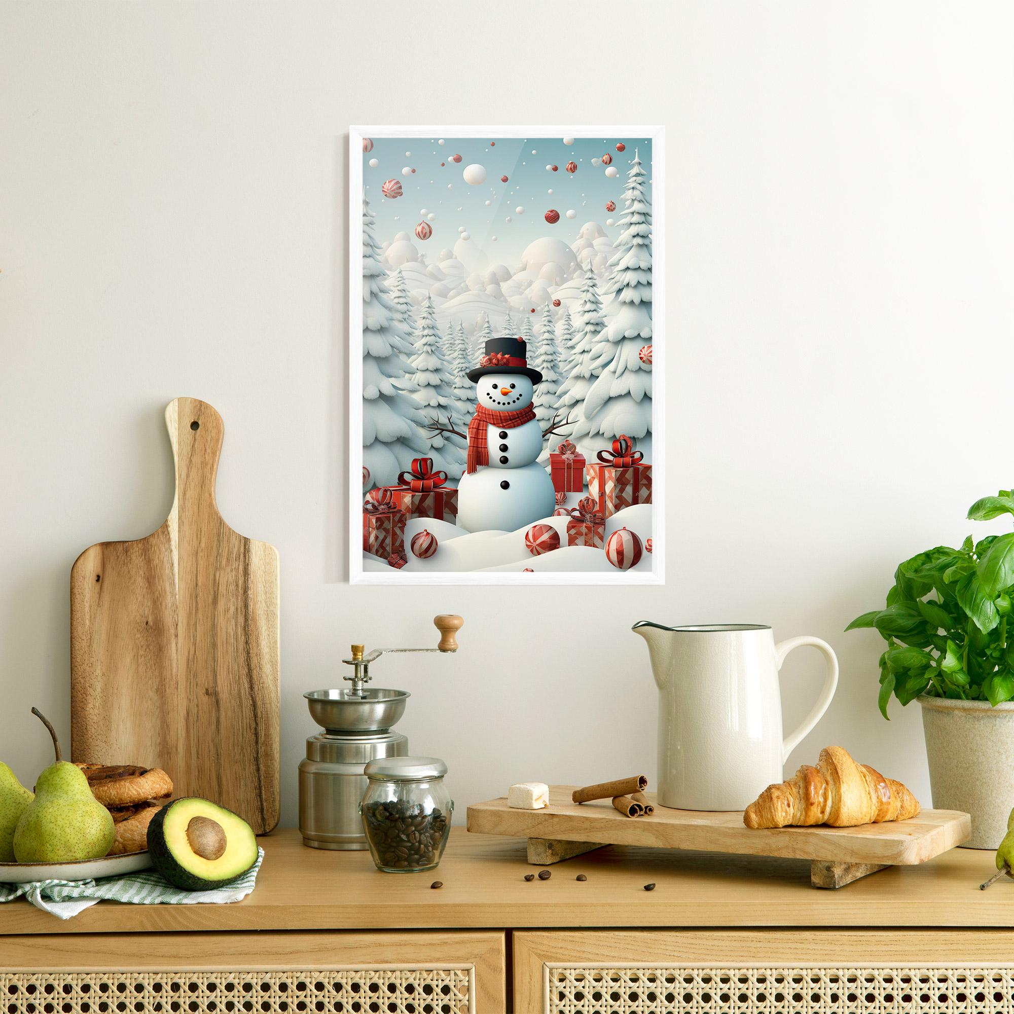 Gerahmte Poster Snowman mockup 8