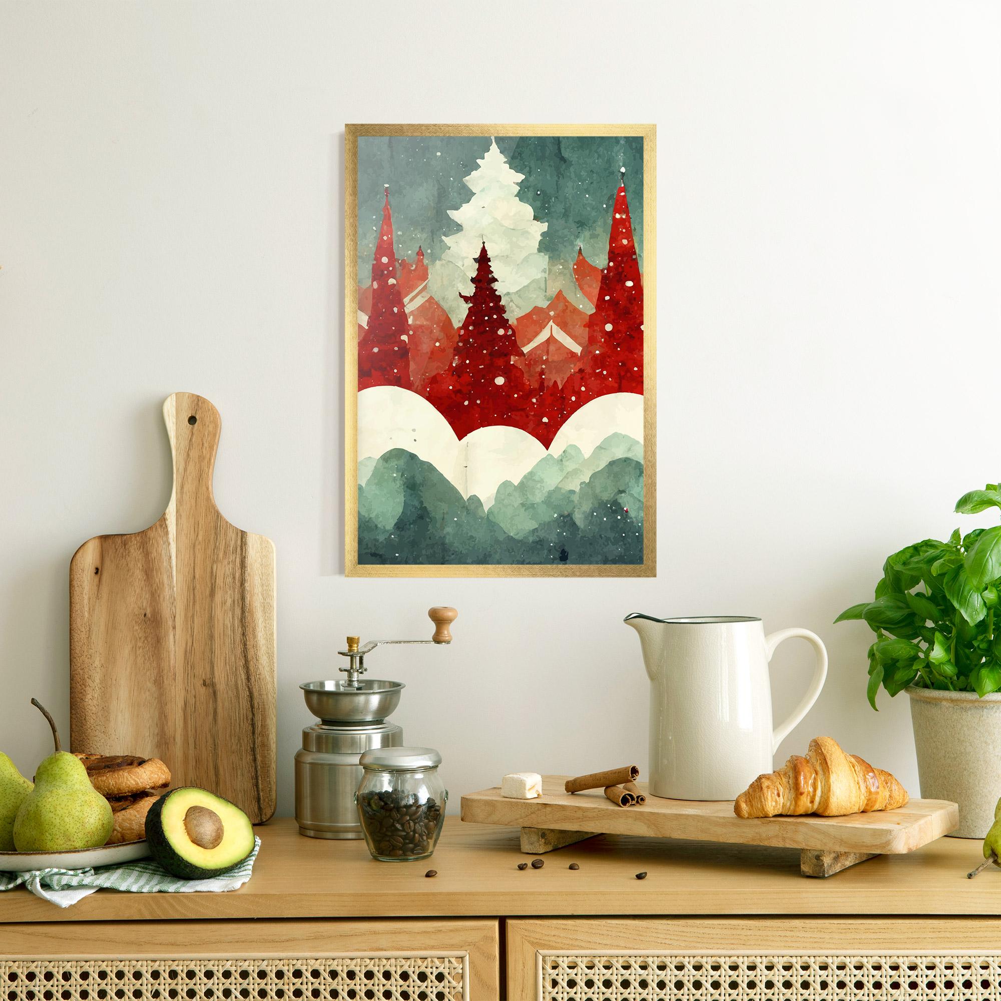 Gerahmte Poster Christmas Landscape mockup 8