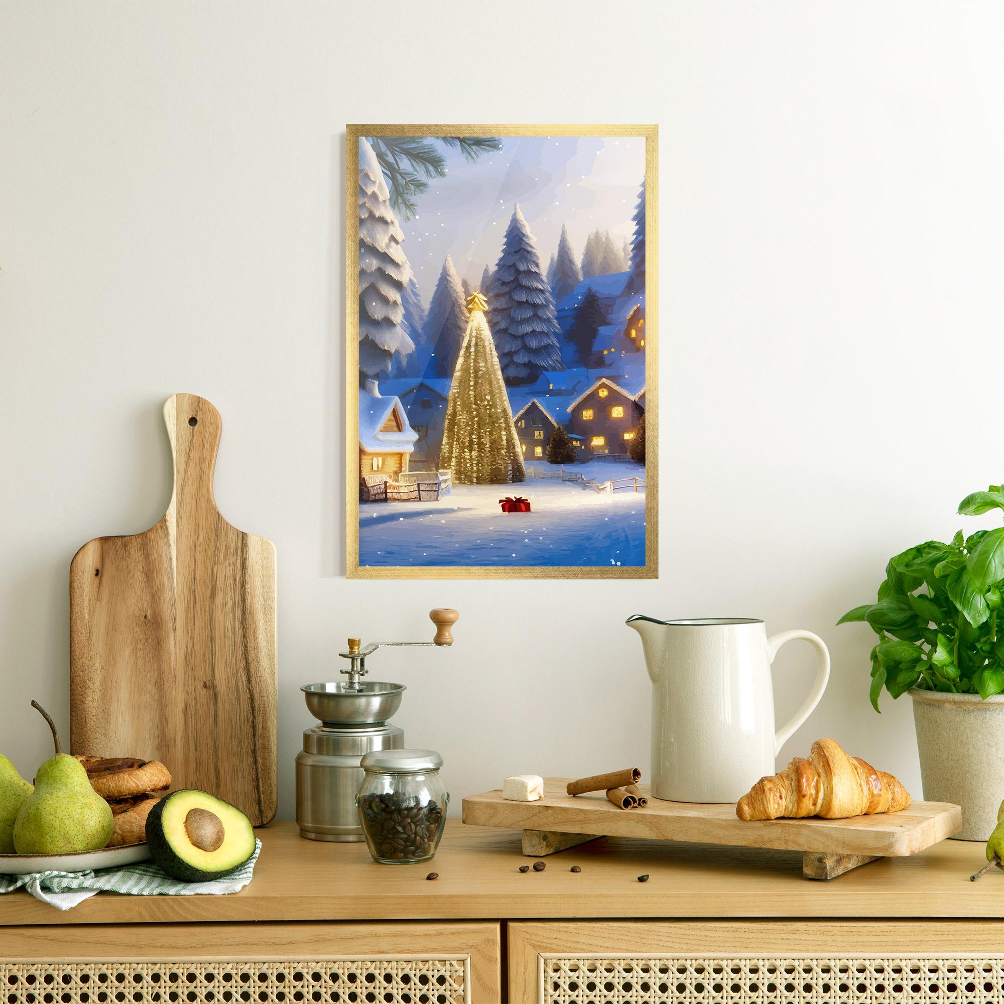 Gerahmte Poster Fairy Tale Christmas House mockup 8