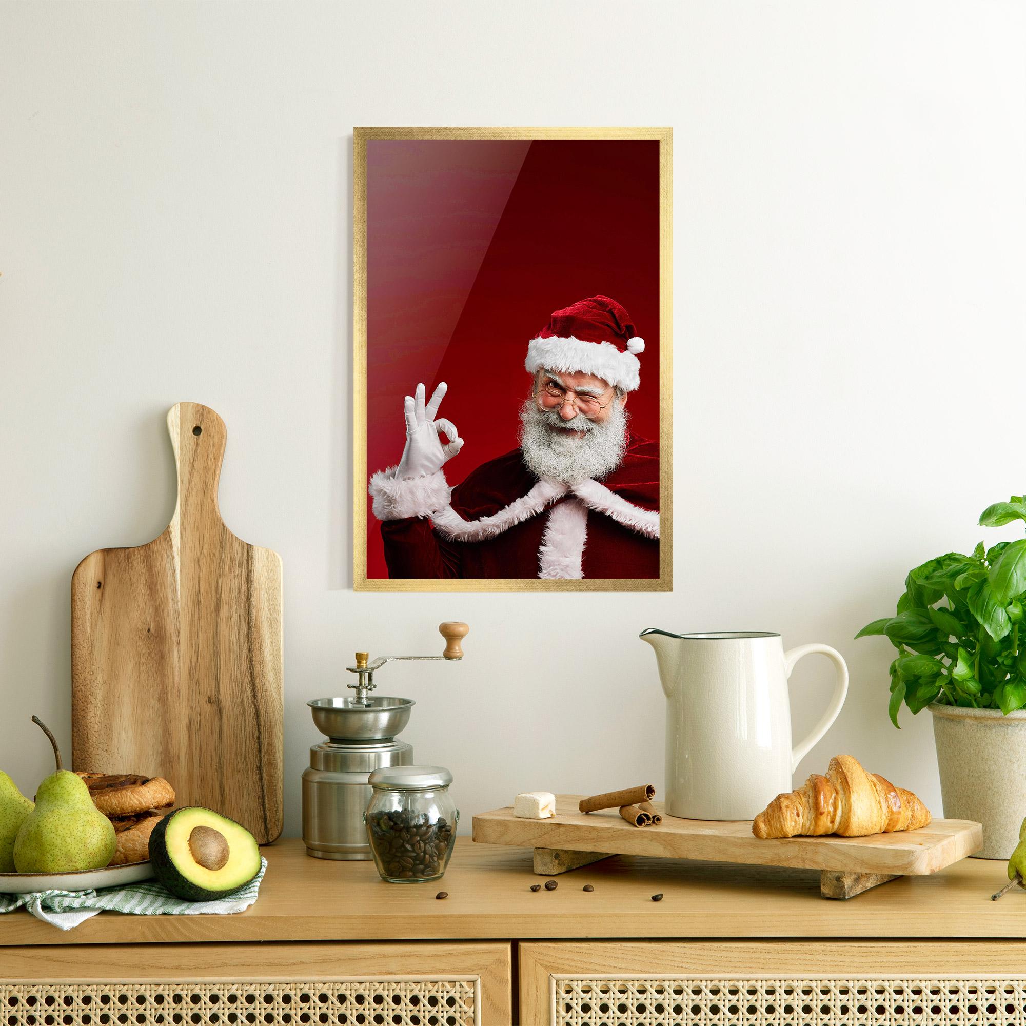 Gerahmte Poster Santa Approves mockup 8