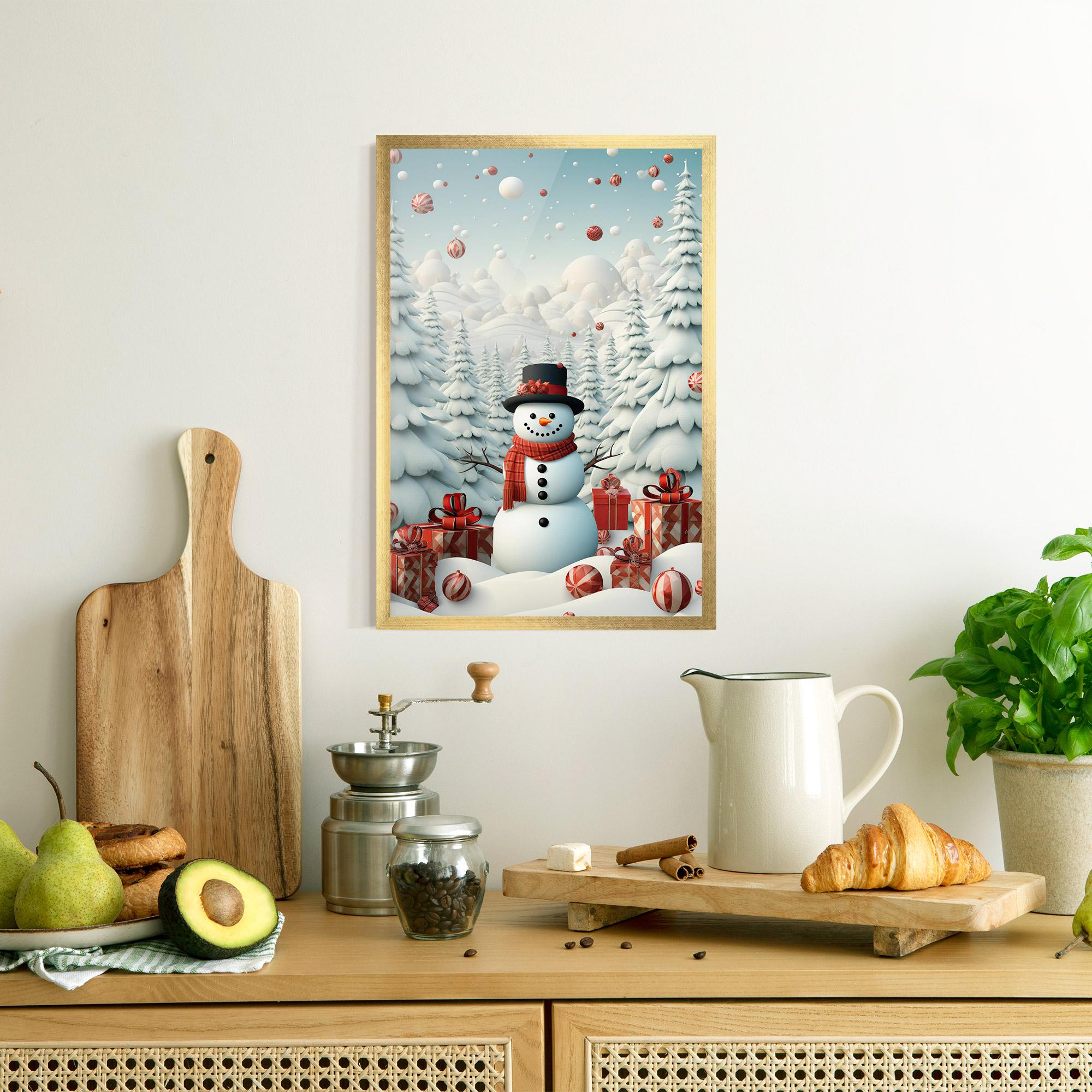Gerahmte Poster Snowman mockup 8