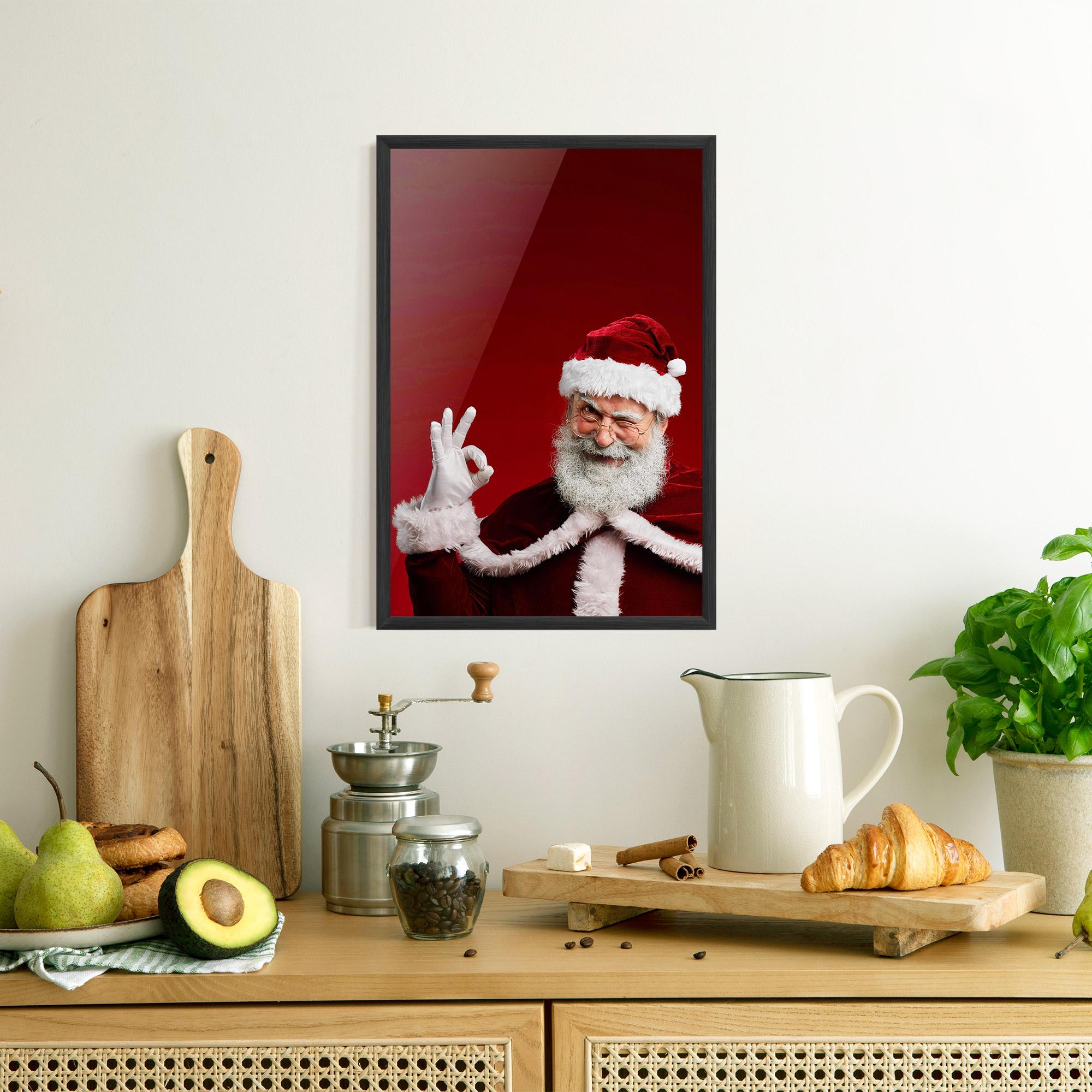 Gerahmte Poster Santa Approves mockup 8