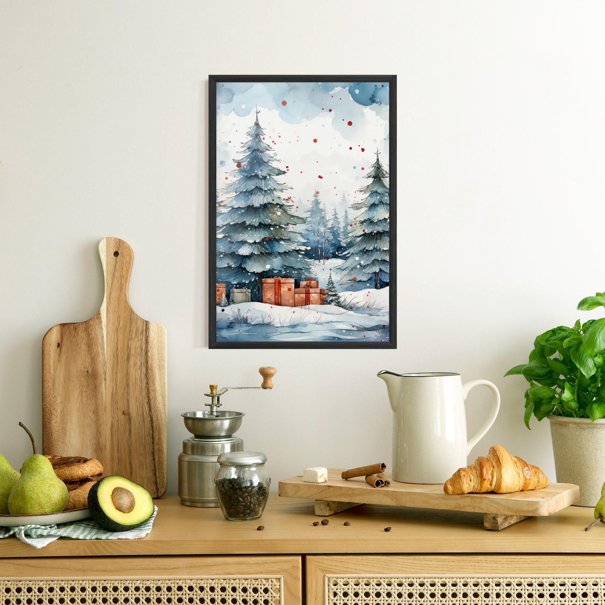 Gerahmte Poster Watercolor Christmas mockup 8