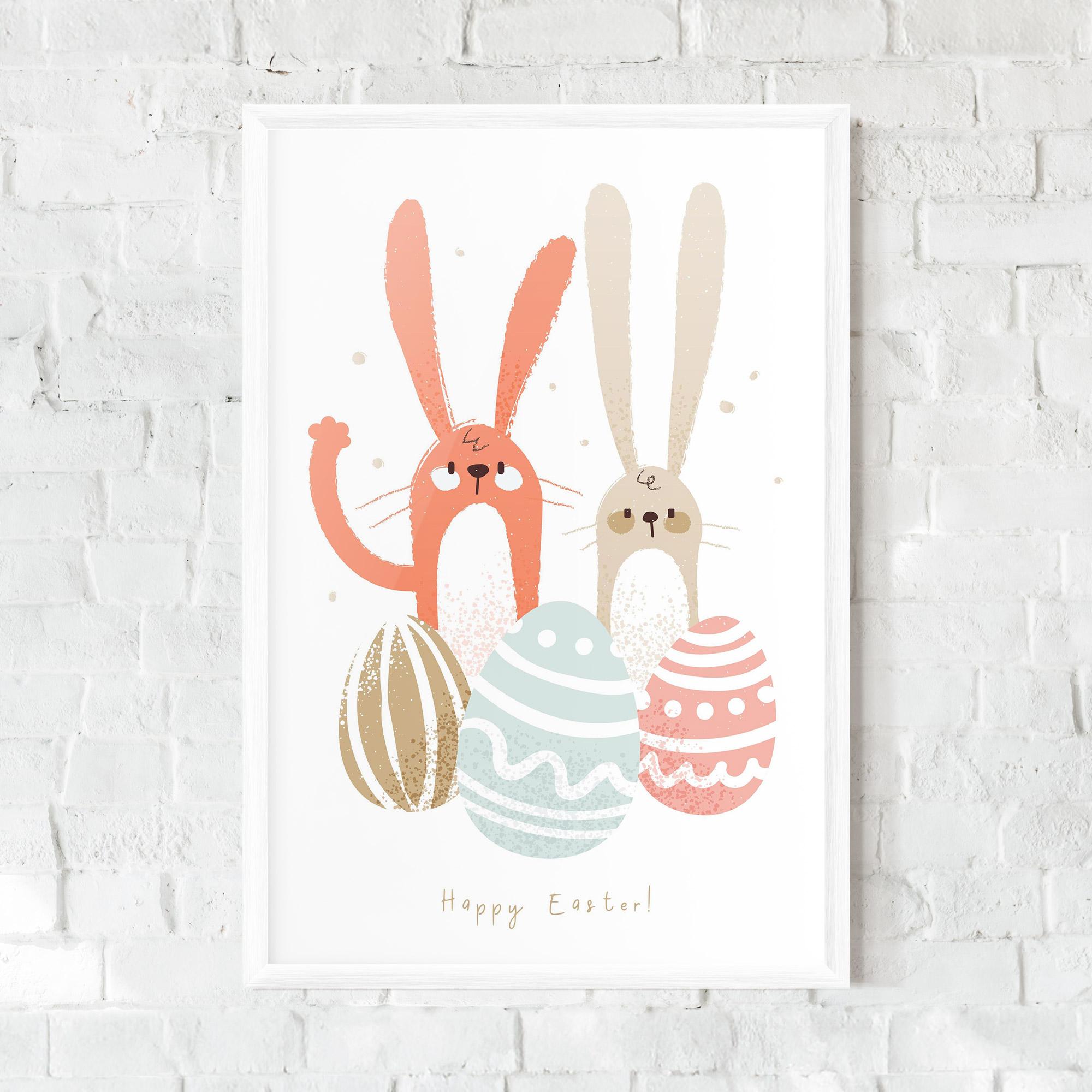 Gerahmte Poster Happy Easter mockup 0
