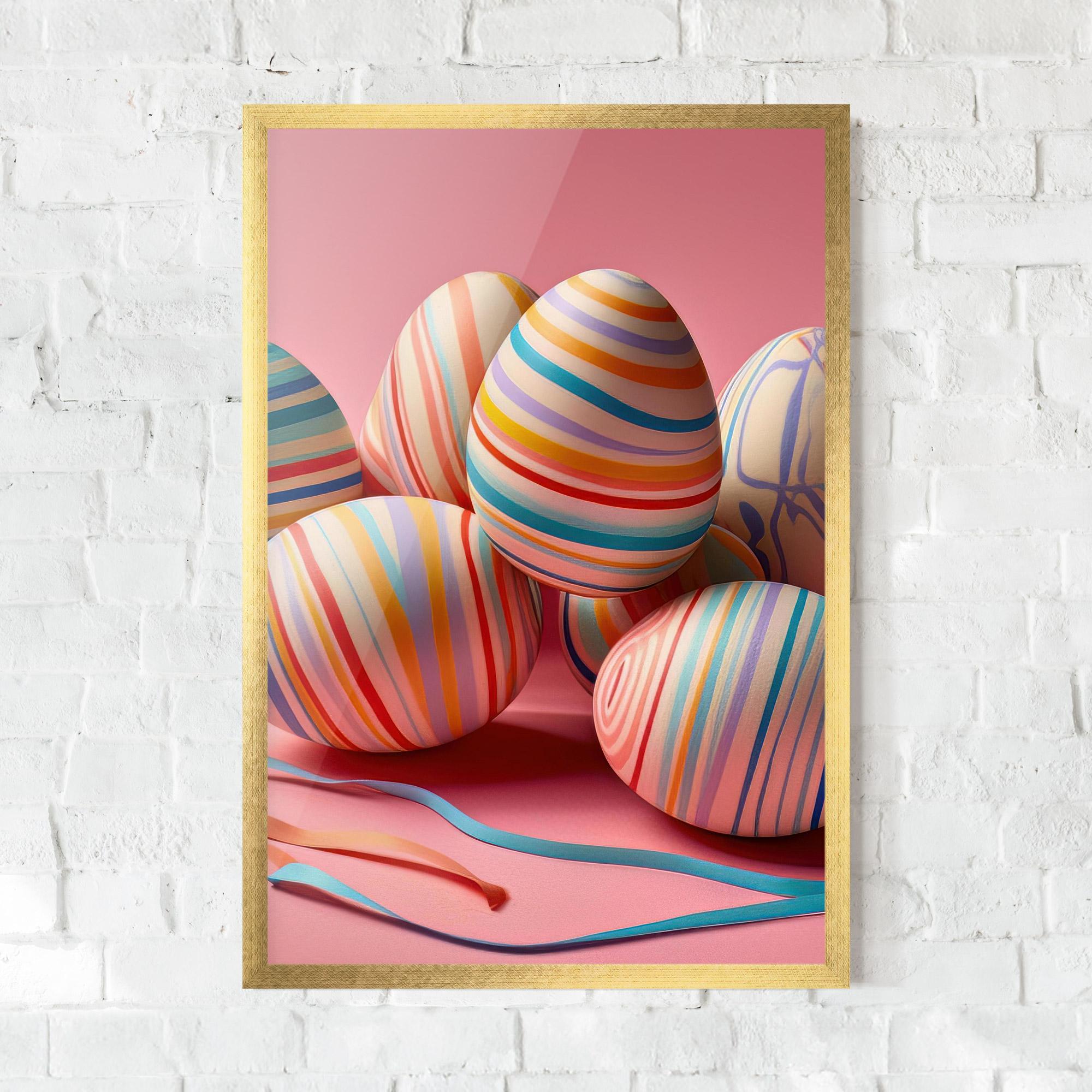 Gerahmte Poster Easter Eggs Ribbons mockup 0