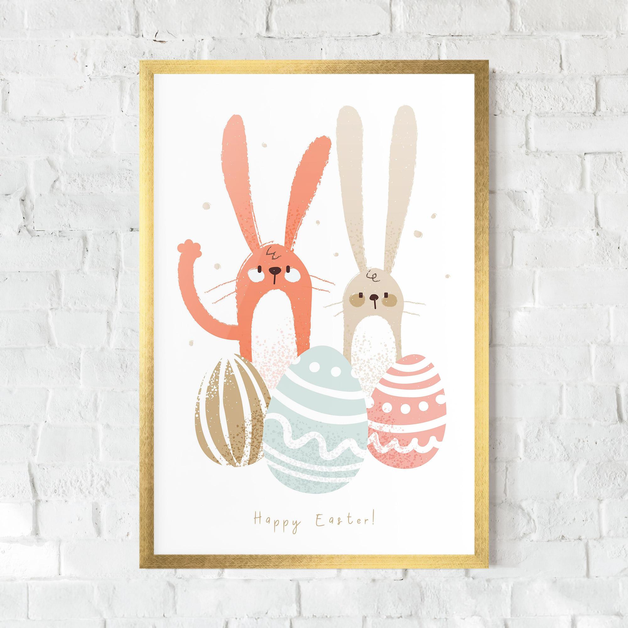 Gerahmte Poster Happy Easter mockup 0