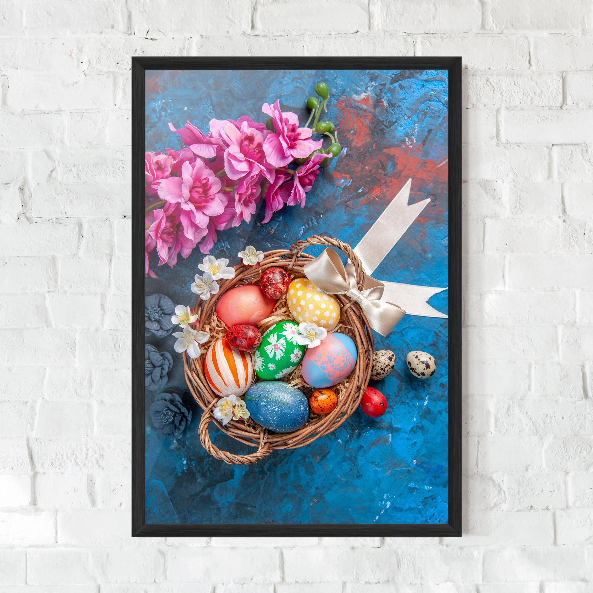 Gerahmte Poster Colored Easter Eggs mockup 0