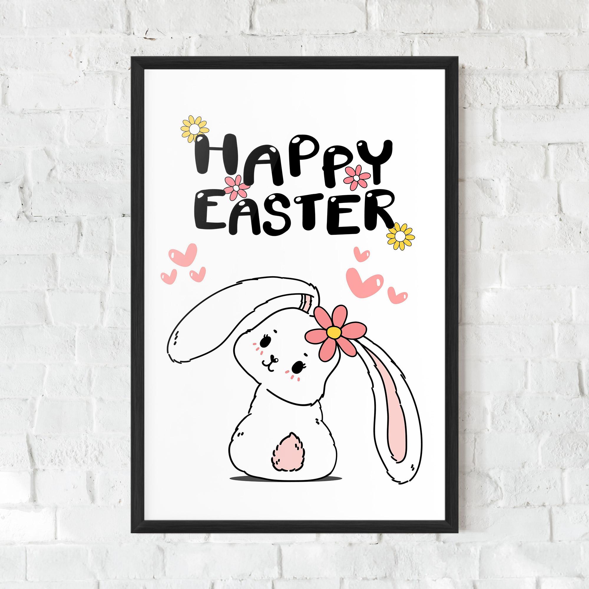 Gerahmte Poster Cute Spring Bunny mockup 0
