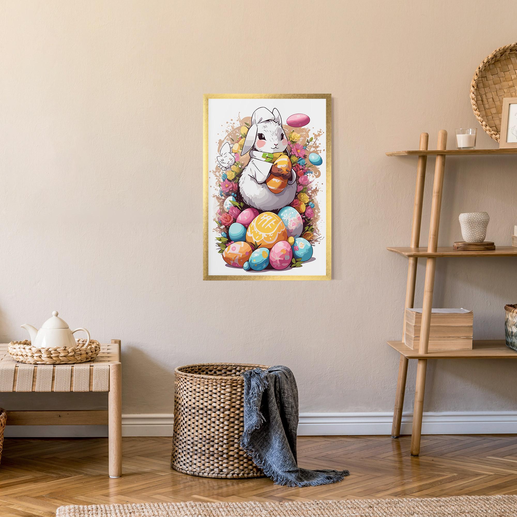Gerahmte Poster White Easter Bunny mockup 9
