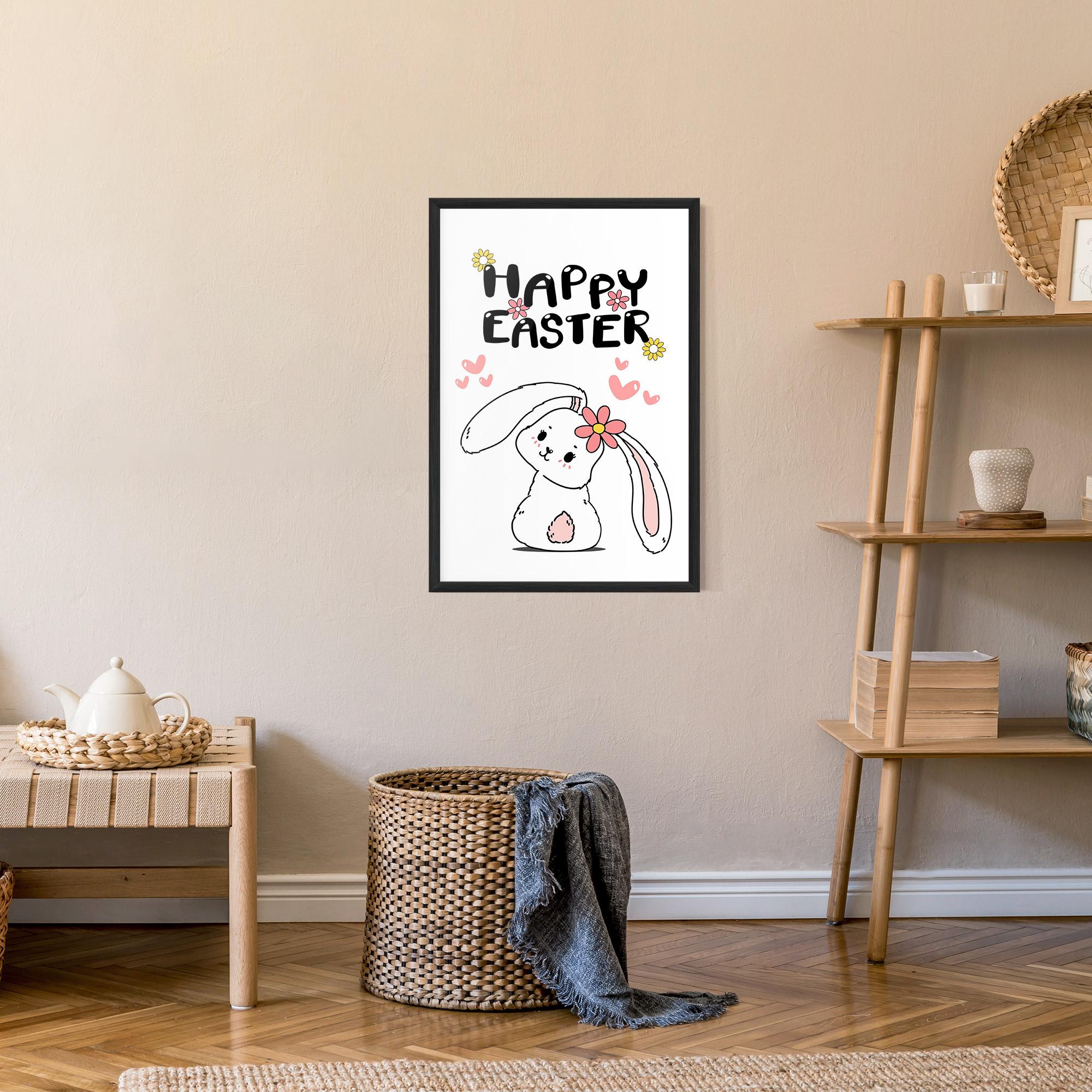 Gerahmte Poster Cute Spring Bunny mockup 9