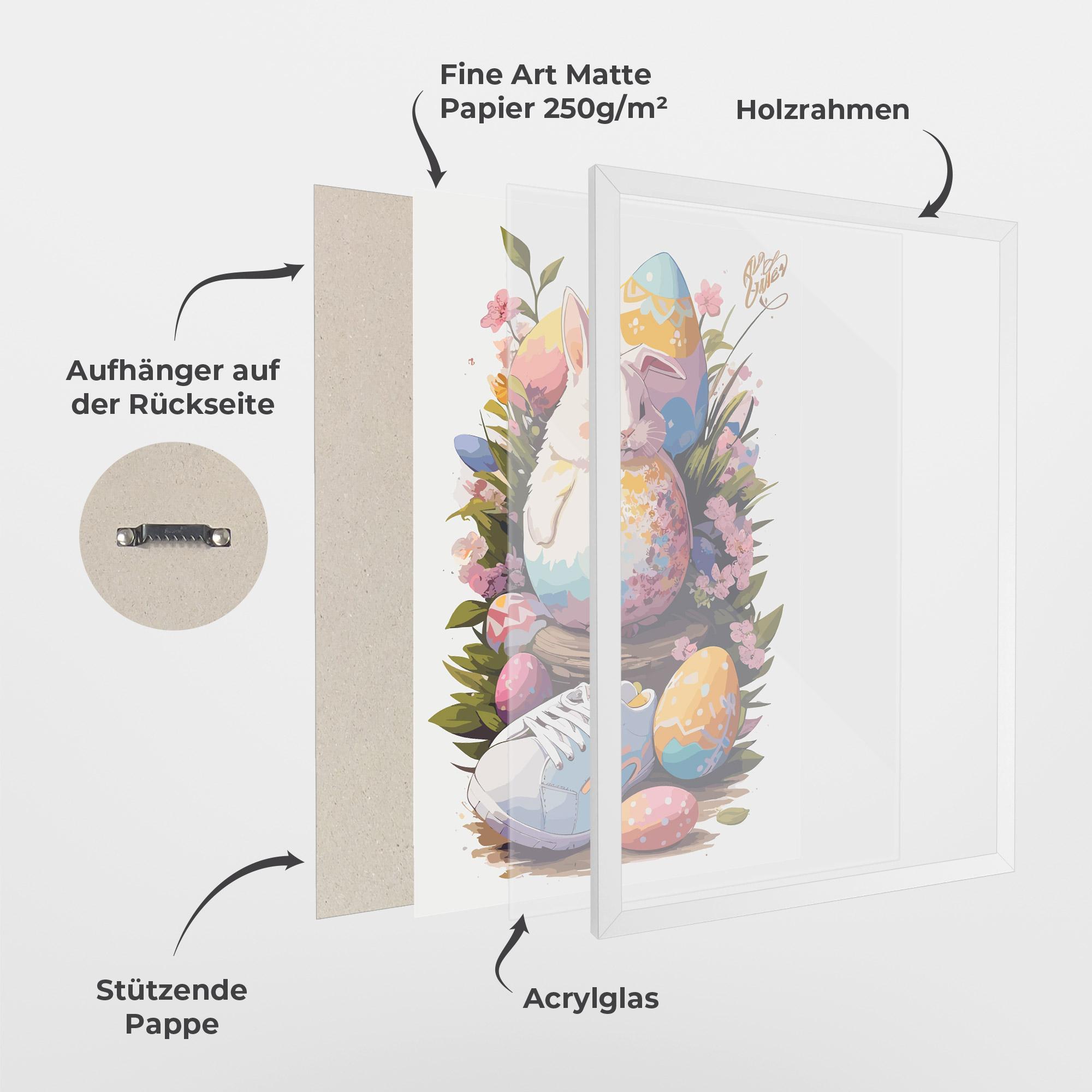 Gerahmte Poster Fatt Cute Bunny mockup 1