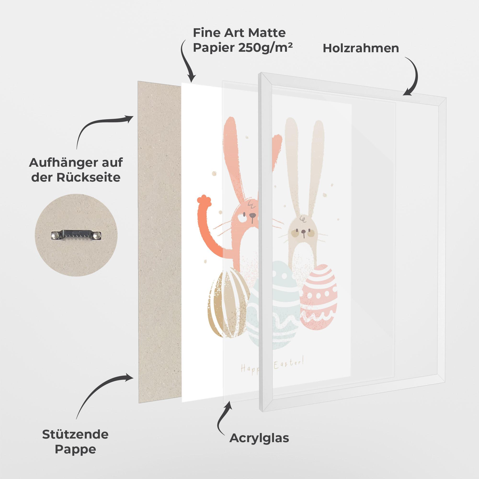 Gerahmte Poster Happy Easter mockup 1