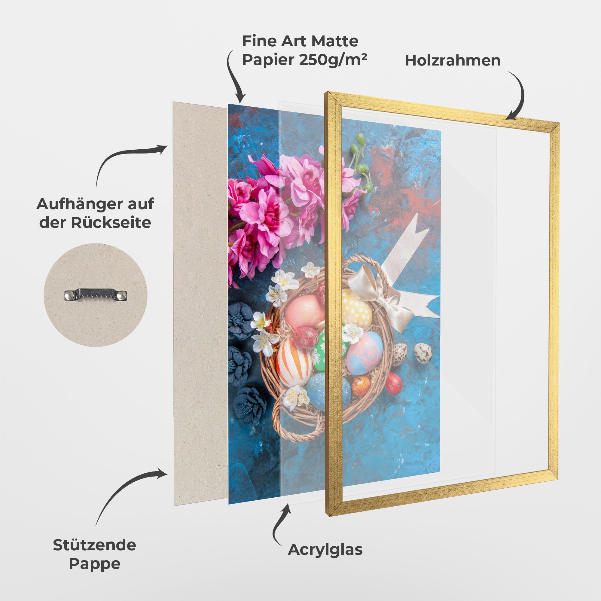 Gerahmte Poster Colored Easter Eggs mockup 1