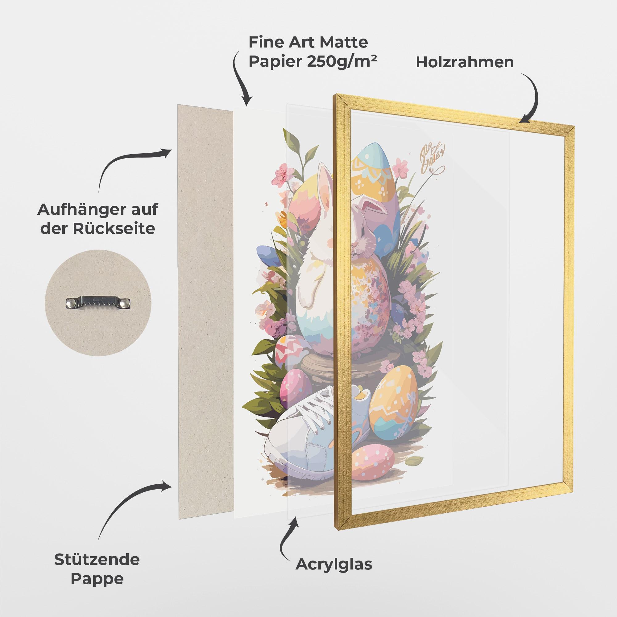 Gerahmte Poster Fatt Cute Bunny mockup 1