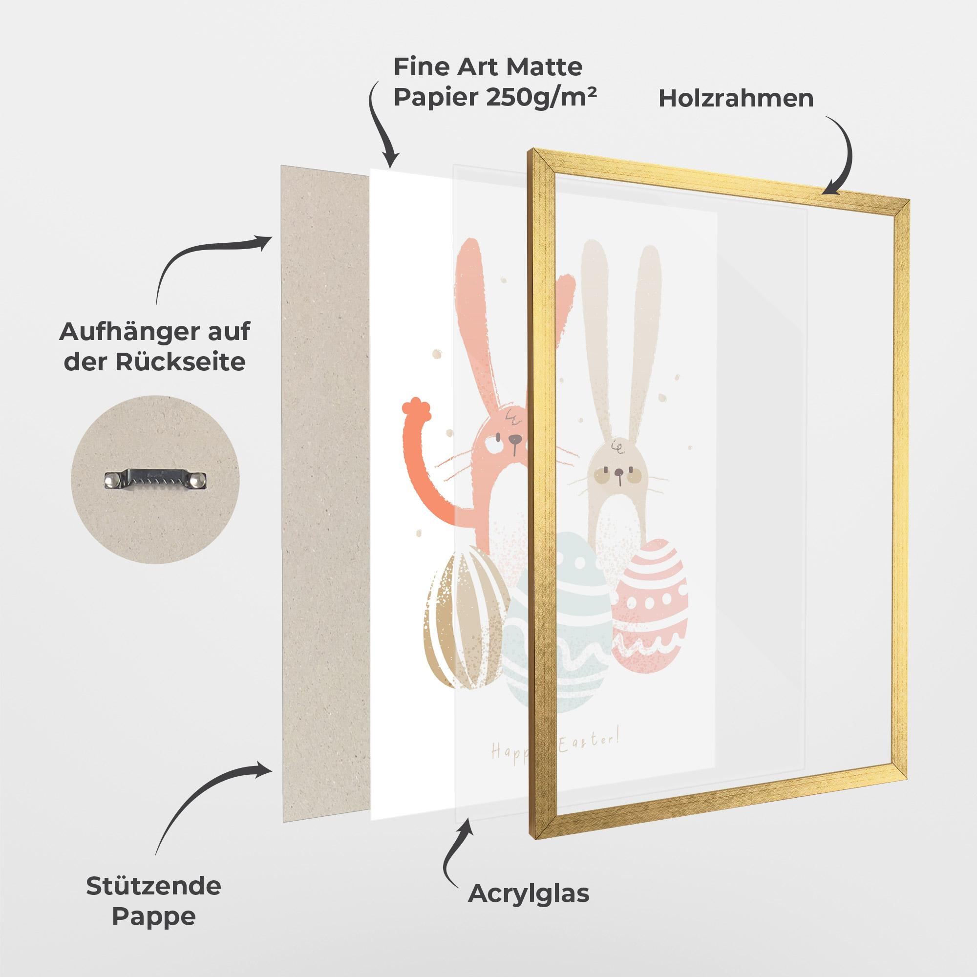 Gerahmte Poster Happy Easter mockup 1