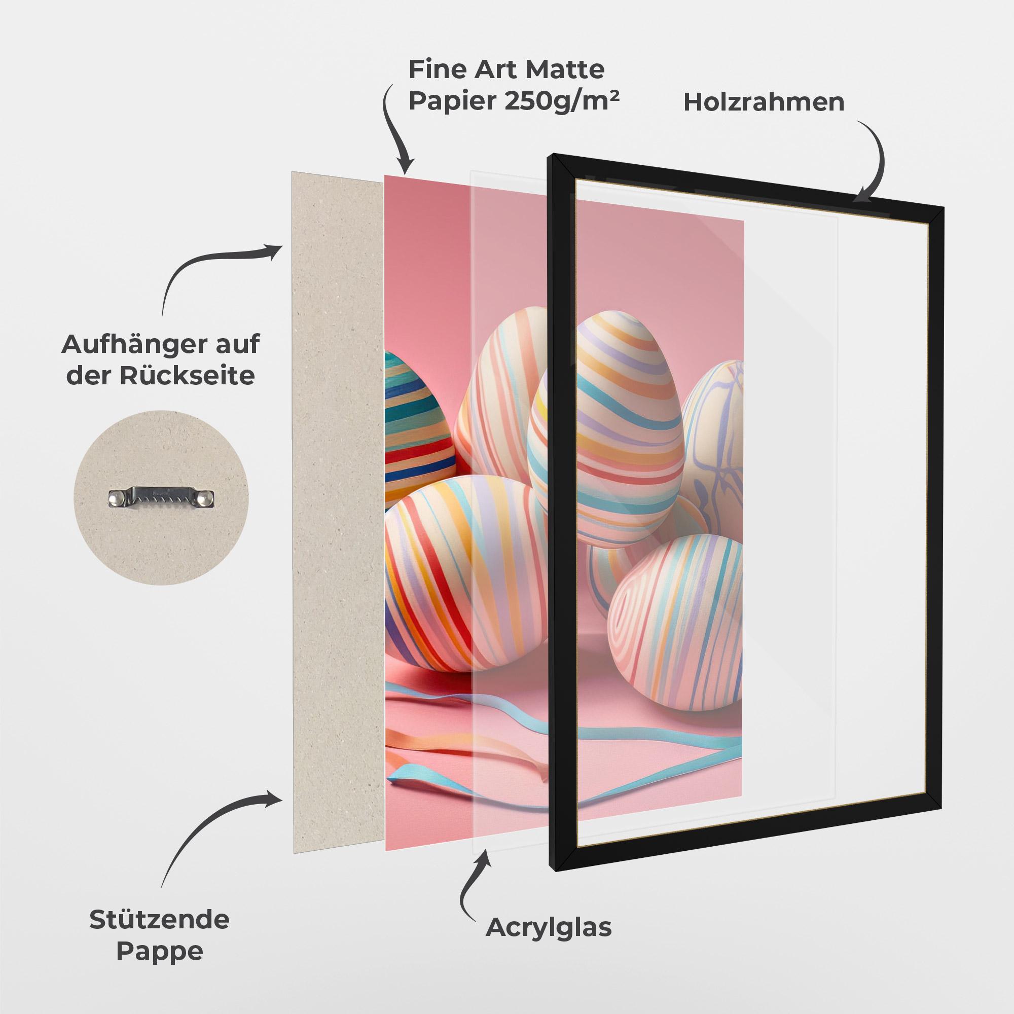 Gerahmte Poster Easter Eggs Ribbons mockup 1