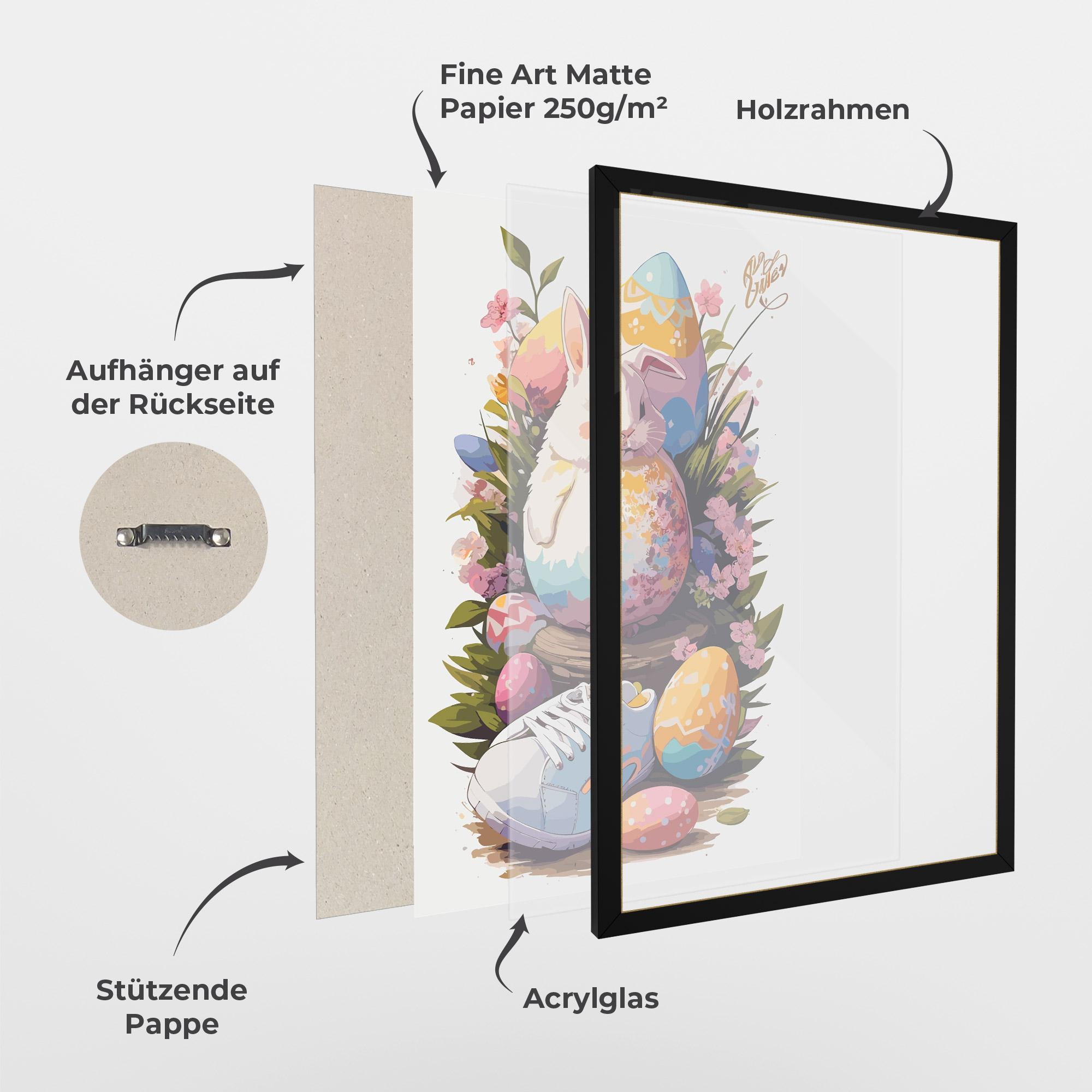 Gerahmte Poster Fatt Cute Bunny mockup 1