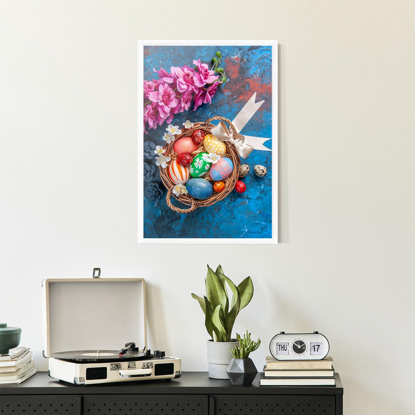 Gerahmte Poster Colored Easter Eggs mockup 2