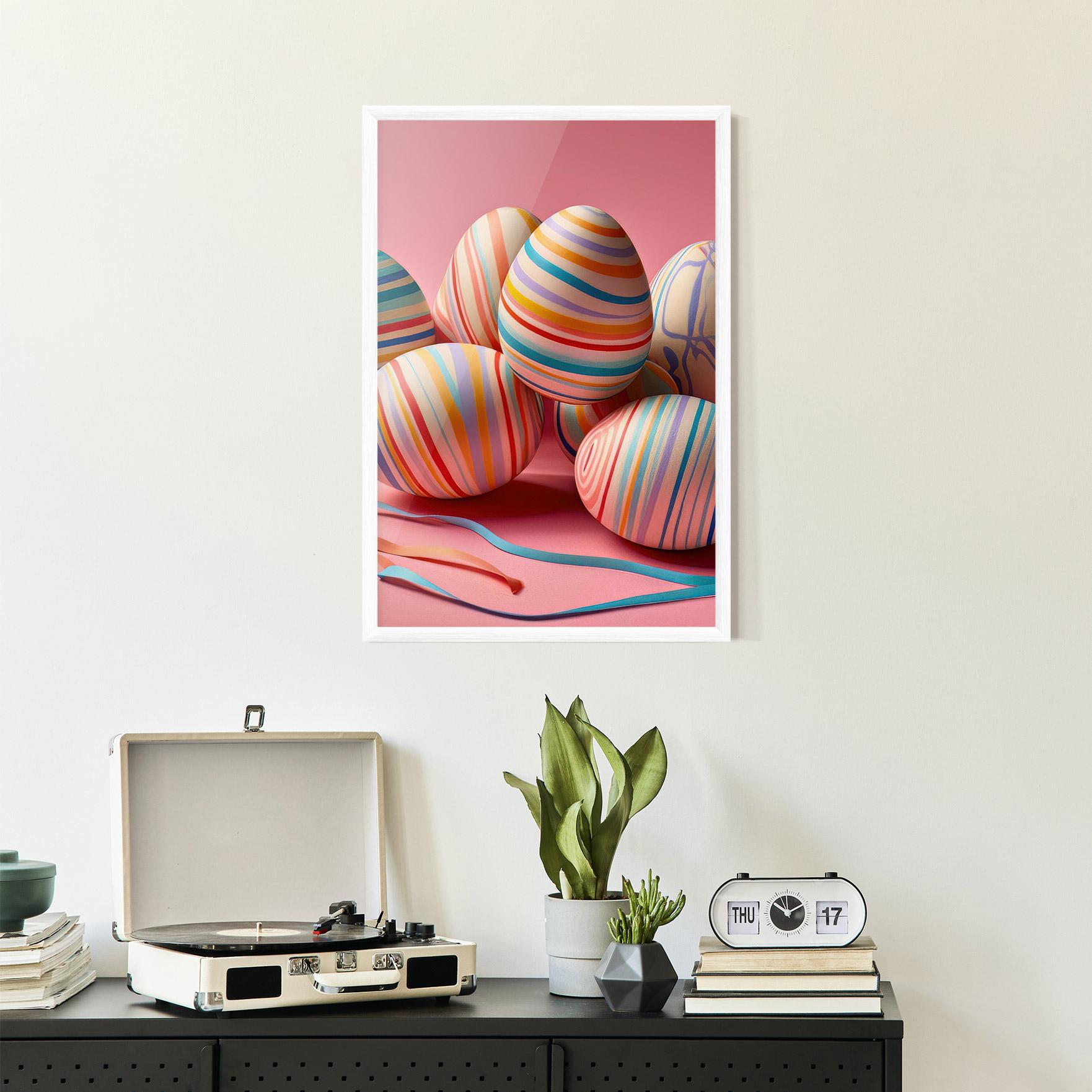 Gerahmte Poster Easter Eggs Ribbons mockup 2