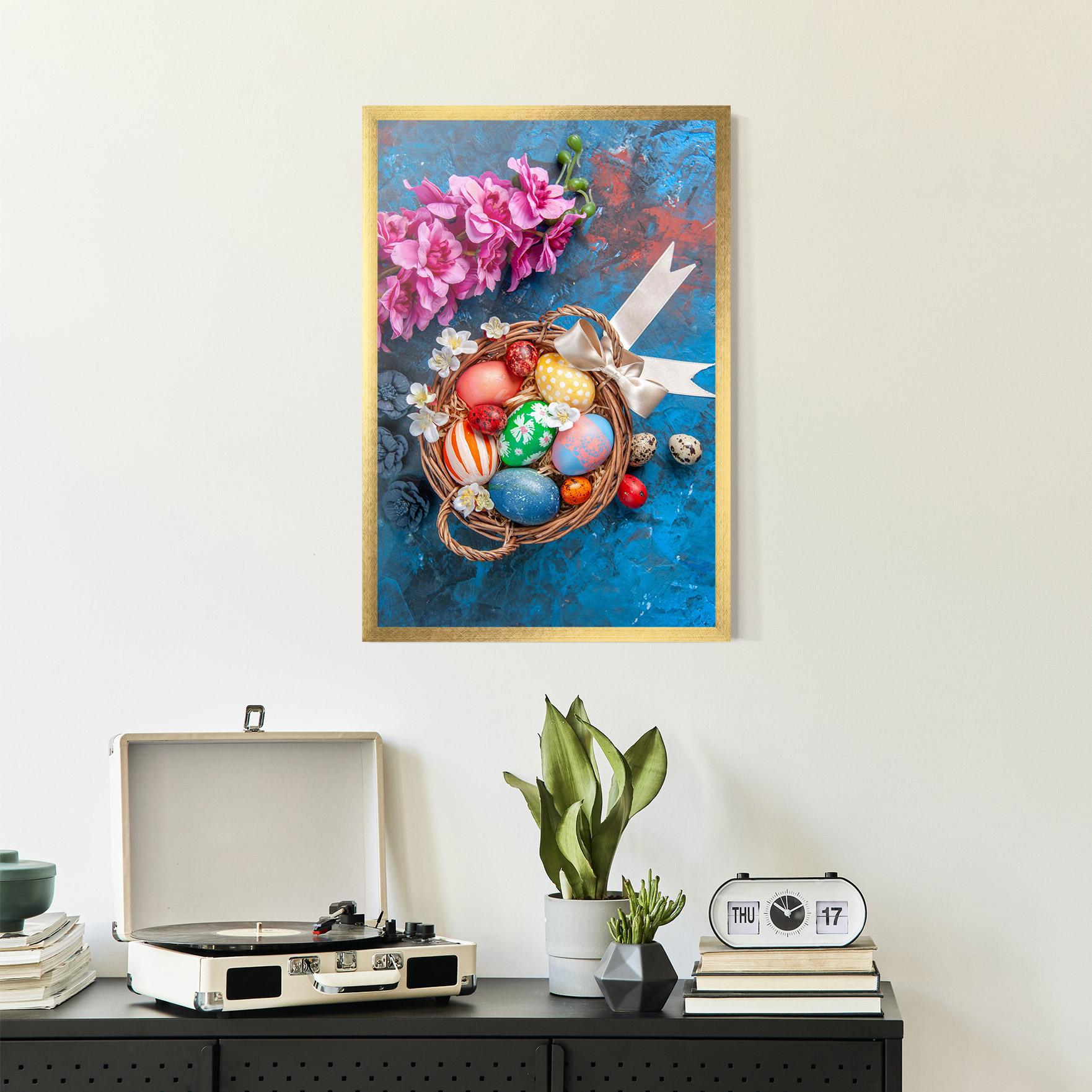 Gerahmte Poster Colored Easter Eggs mockup 2