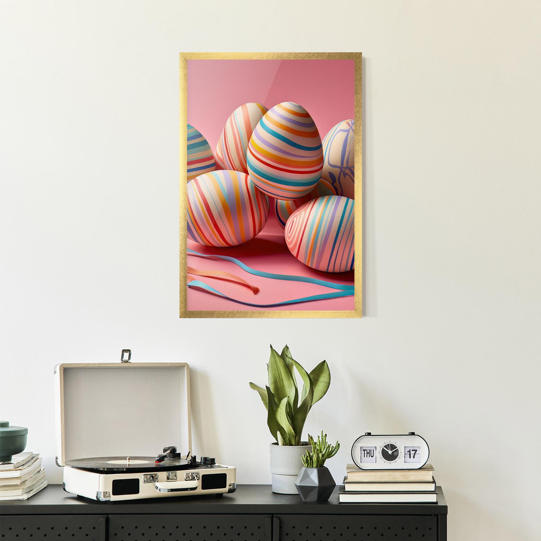 Gerahmte Poster Easter Eggs Ribbons mockup 2
