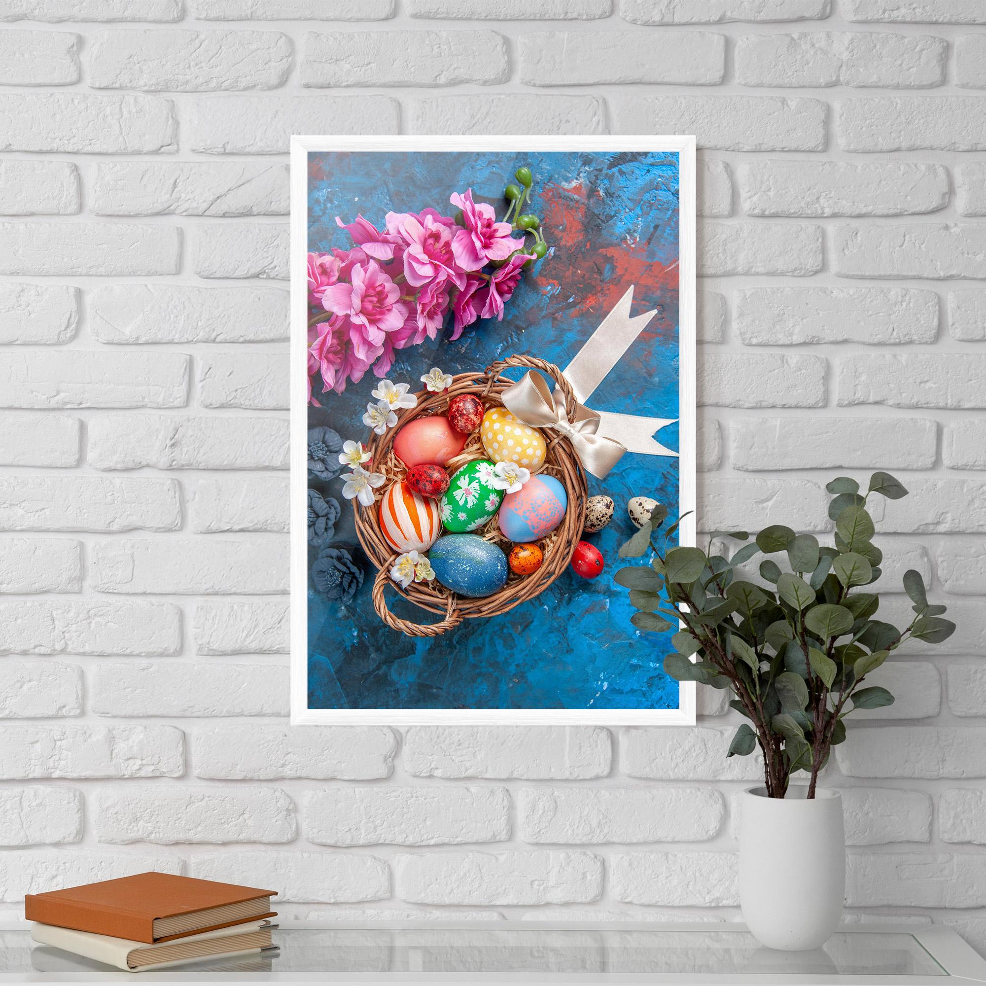 Gerahmte Poster Colored Easter Eggs mockup 5