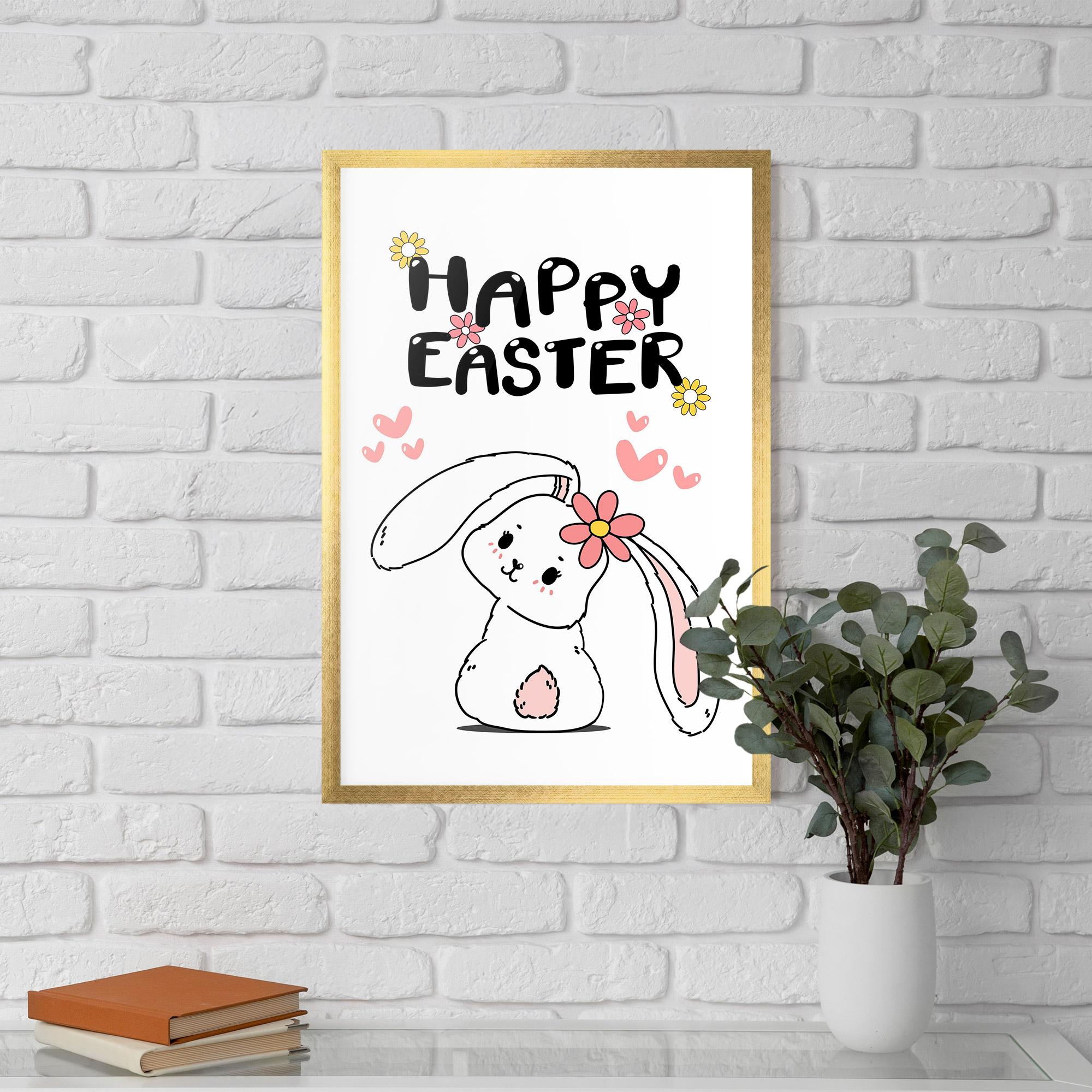 Gerahmte Poster Cute Spring Bunny mockup 5