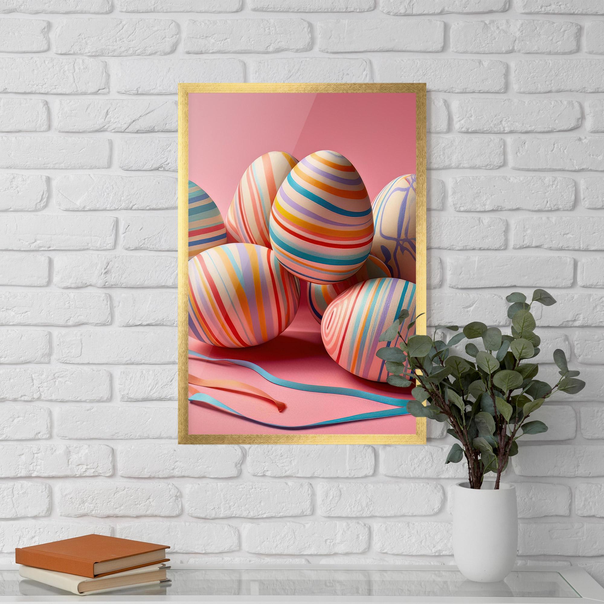 Gerahmte Poster Easter Eggs Ribbons mockup 5