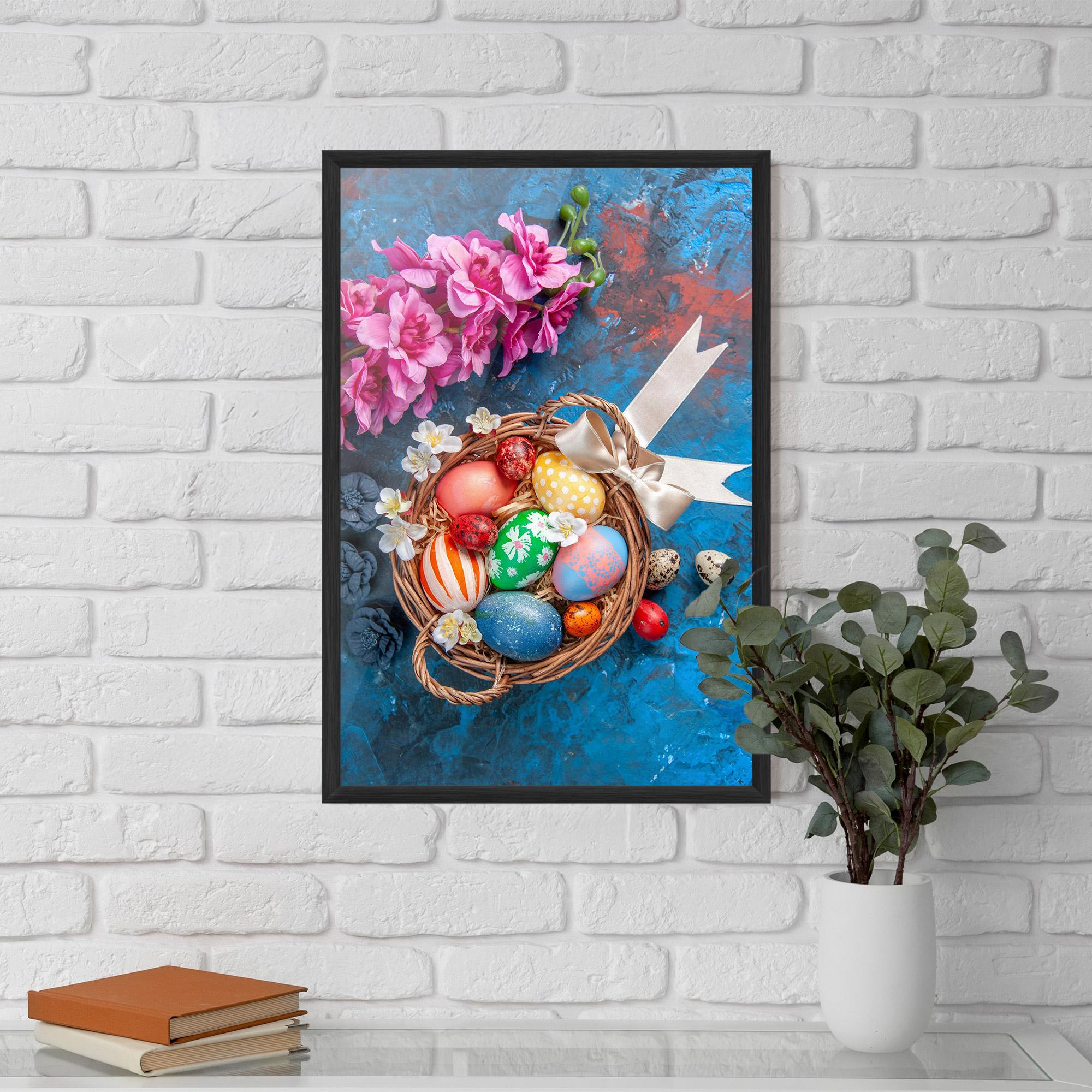 Gerahmte Poster Colored Easter Eggs mockup 5