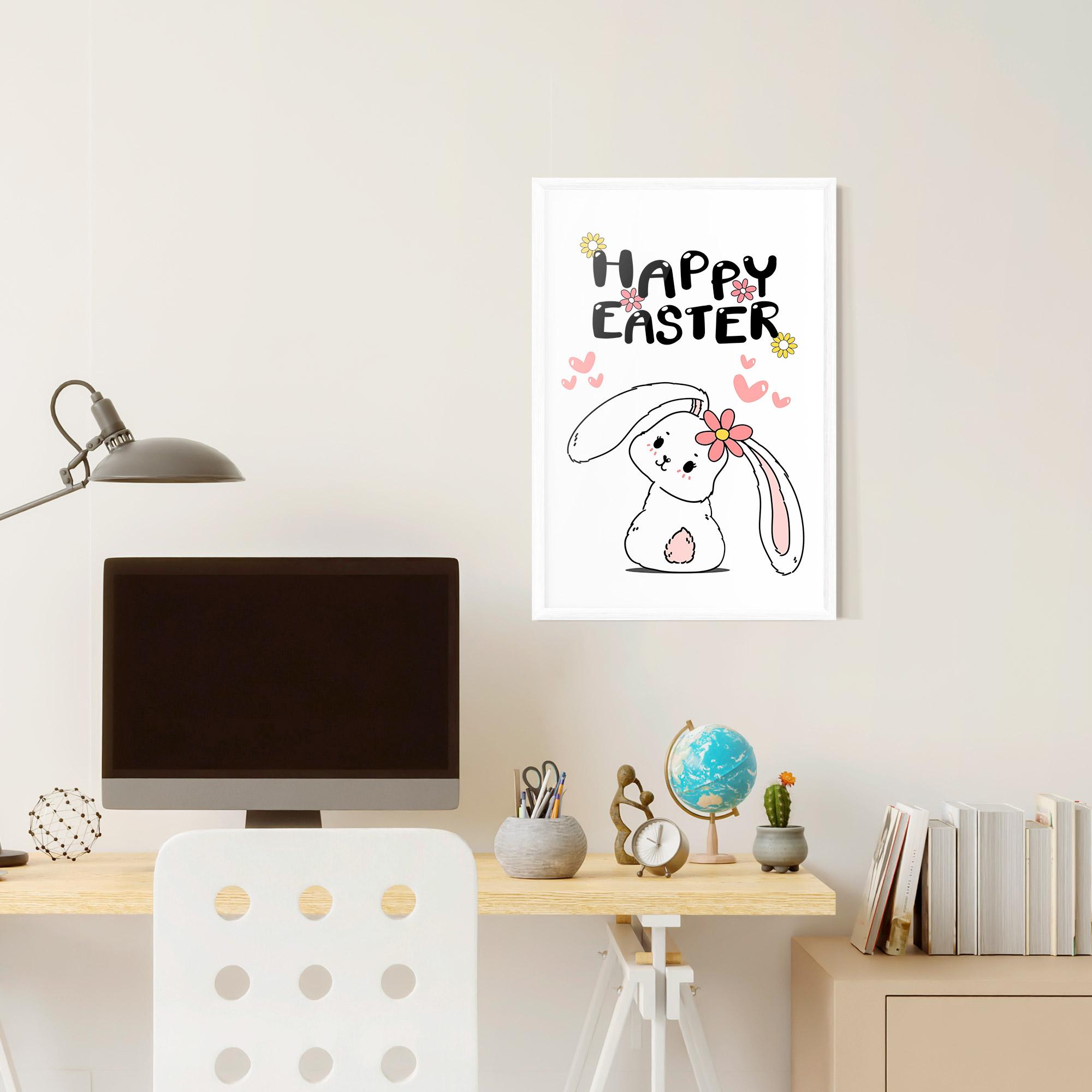 Gerahmte Poster Cute Spring Bunny mockup 6
