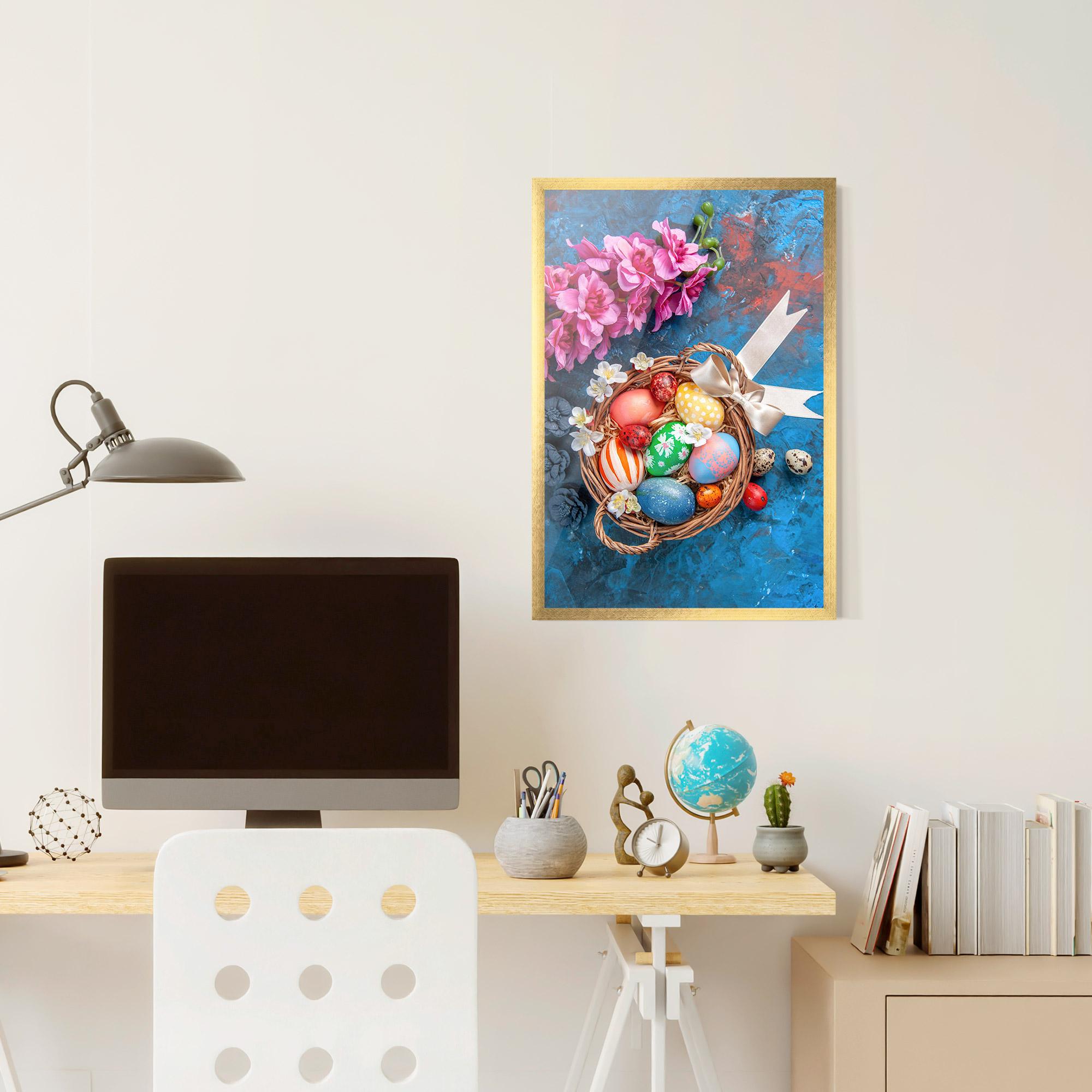 Gerahmte Poster Colored Easter Eggs mockup 6