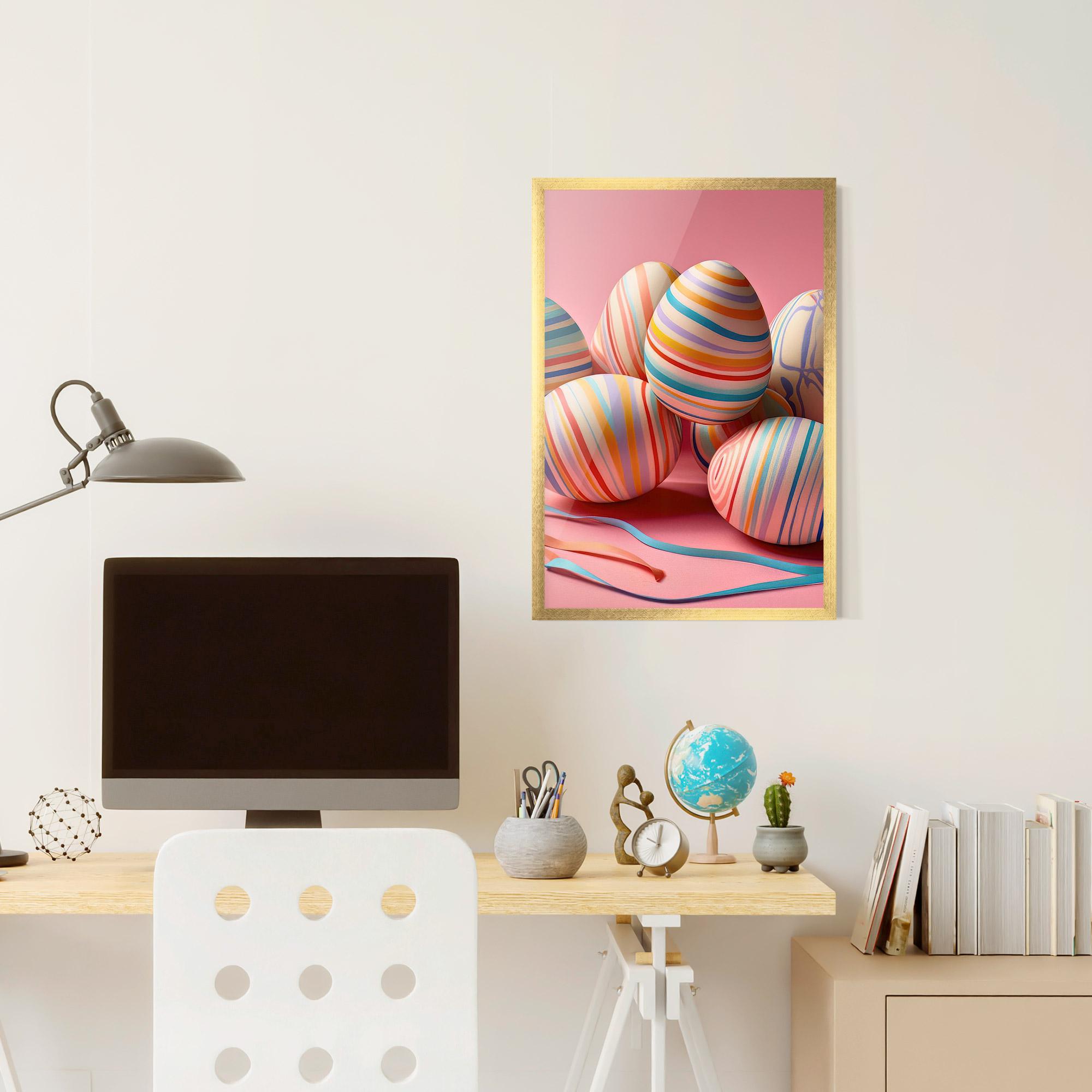 Gerahmte Poster Easter Eggs Ribbons mockup 6