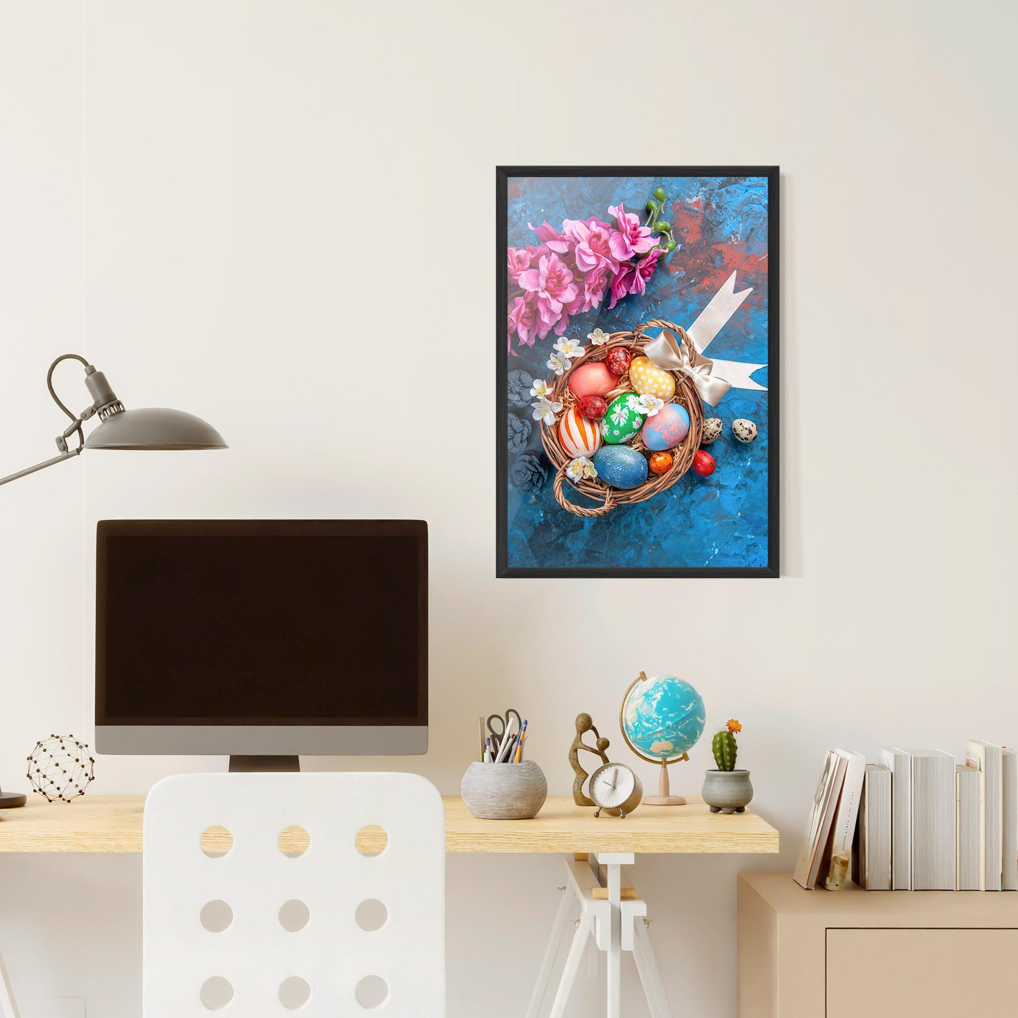 Gerahmte Poster Colored Easter Eggs mockup 6