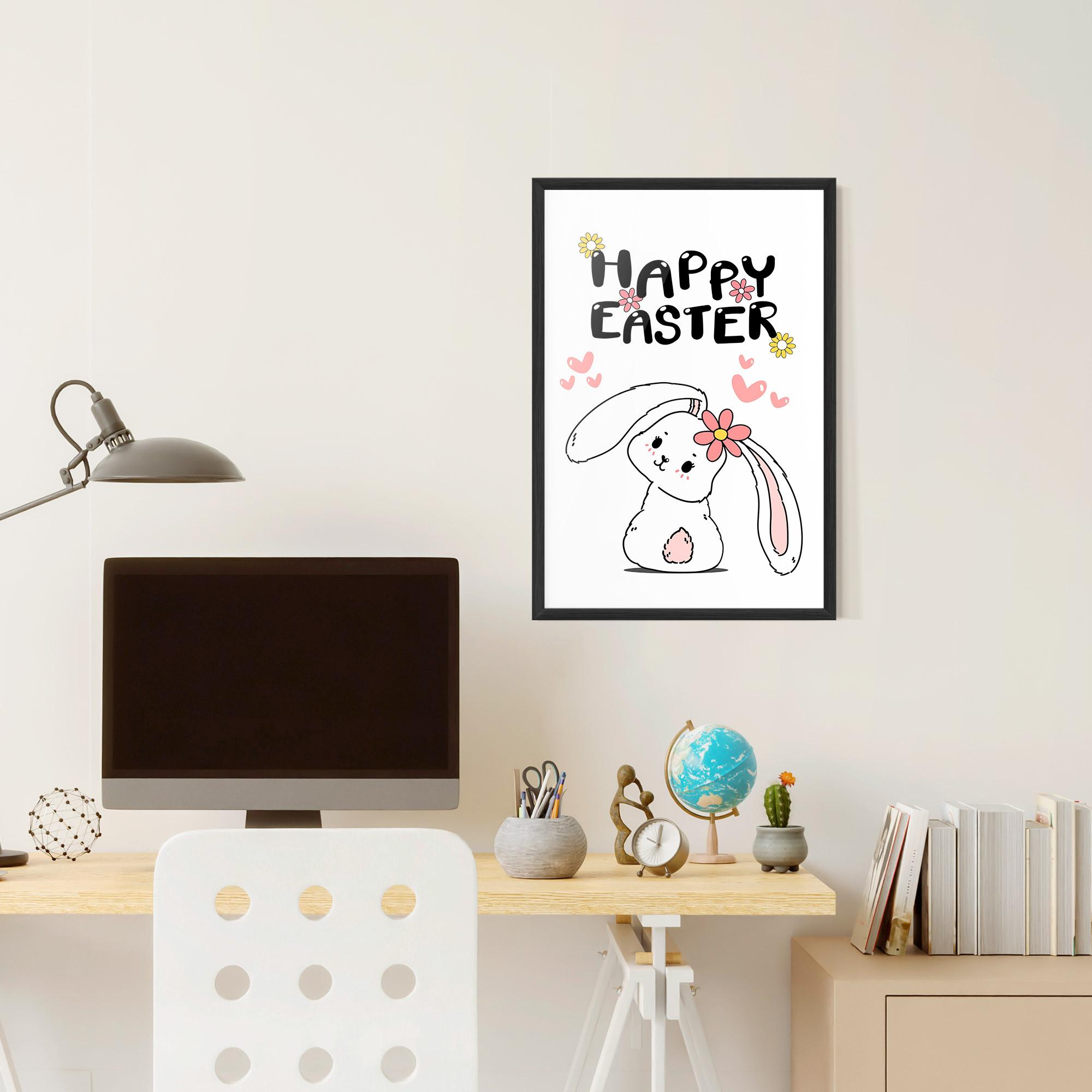 Gerahmte Poster Cute Spring Bunny mockup 6