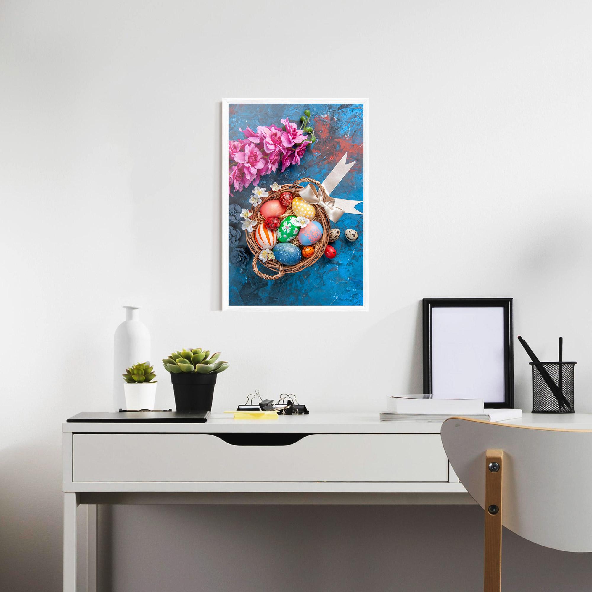 Gerahmte Poster Colored Easter Eggs mockup 7