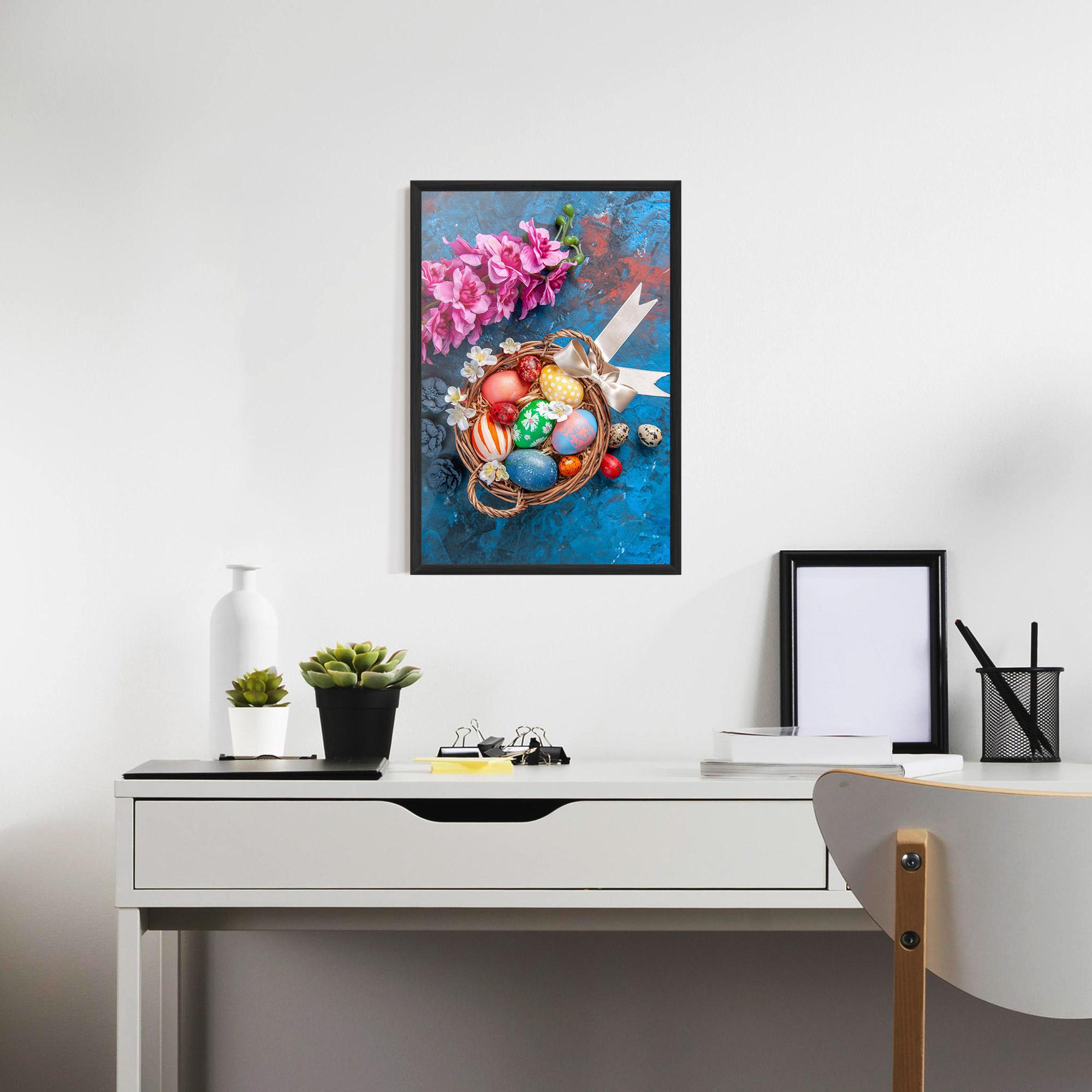 Gerahmte Poster Colored Easter Eggs mockup 7