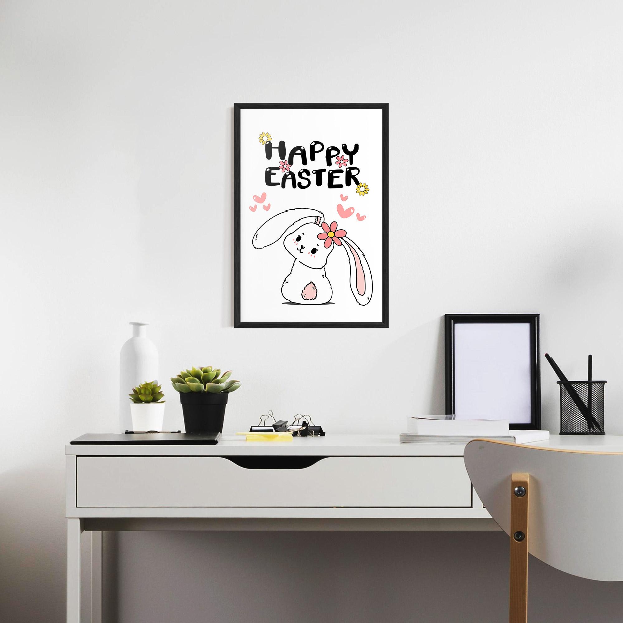 Gerahmte Poster Cute Spring Bunny mockup 7