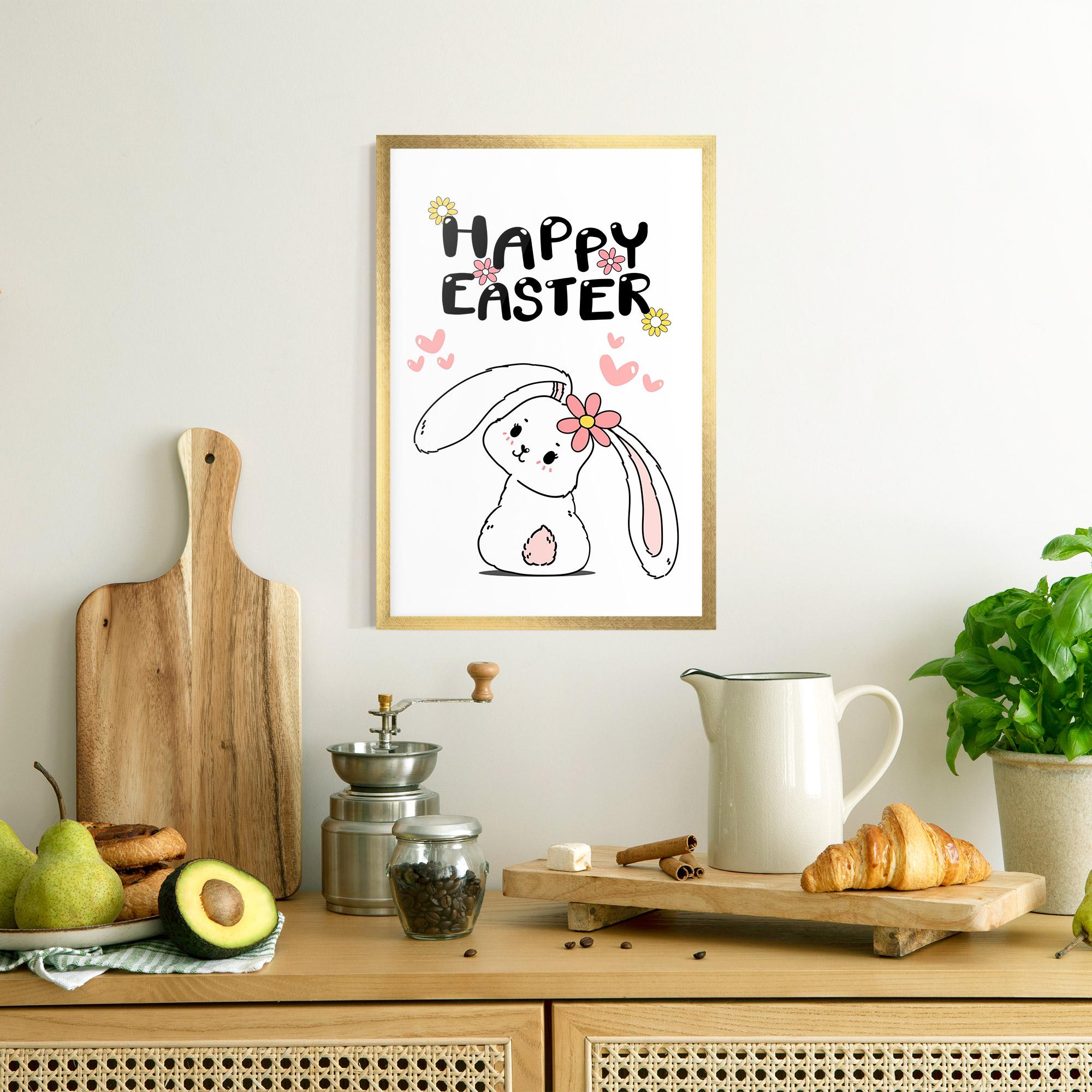 Gerahmte Poster Cute Spring Bunny mockup 8