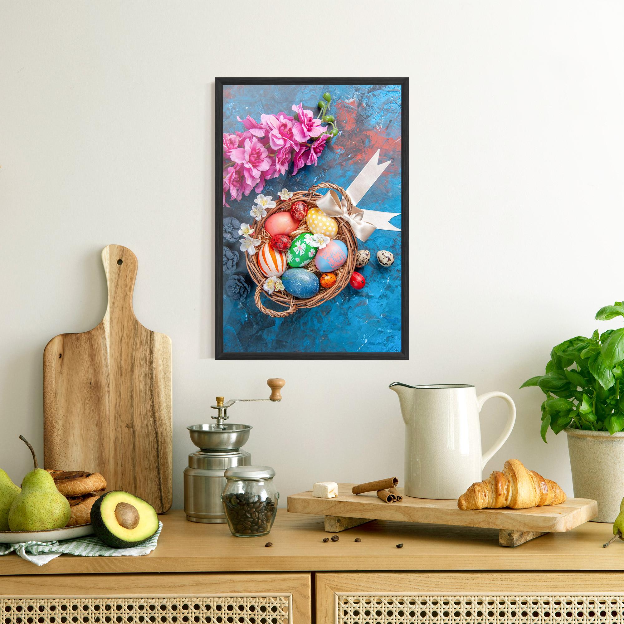 Gerahmte Poster Colored Easter Eggs mockup 8