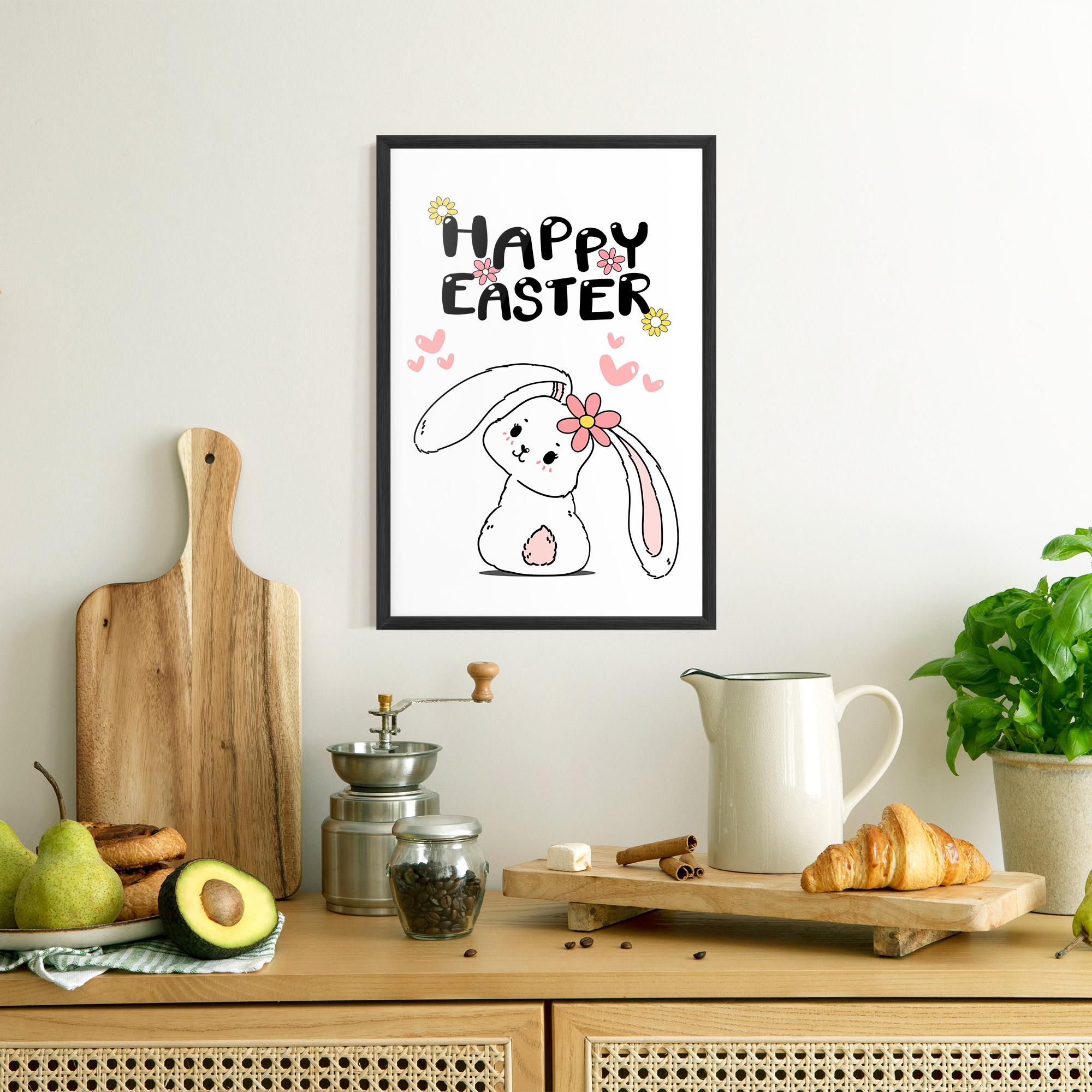 Gerahmte Poster Cute Spring Bunny mockup 8