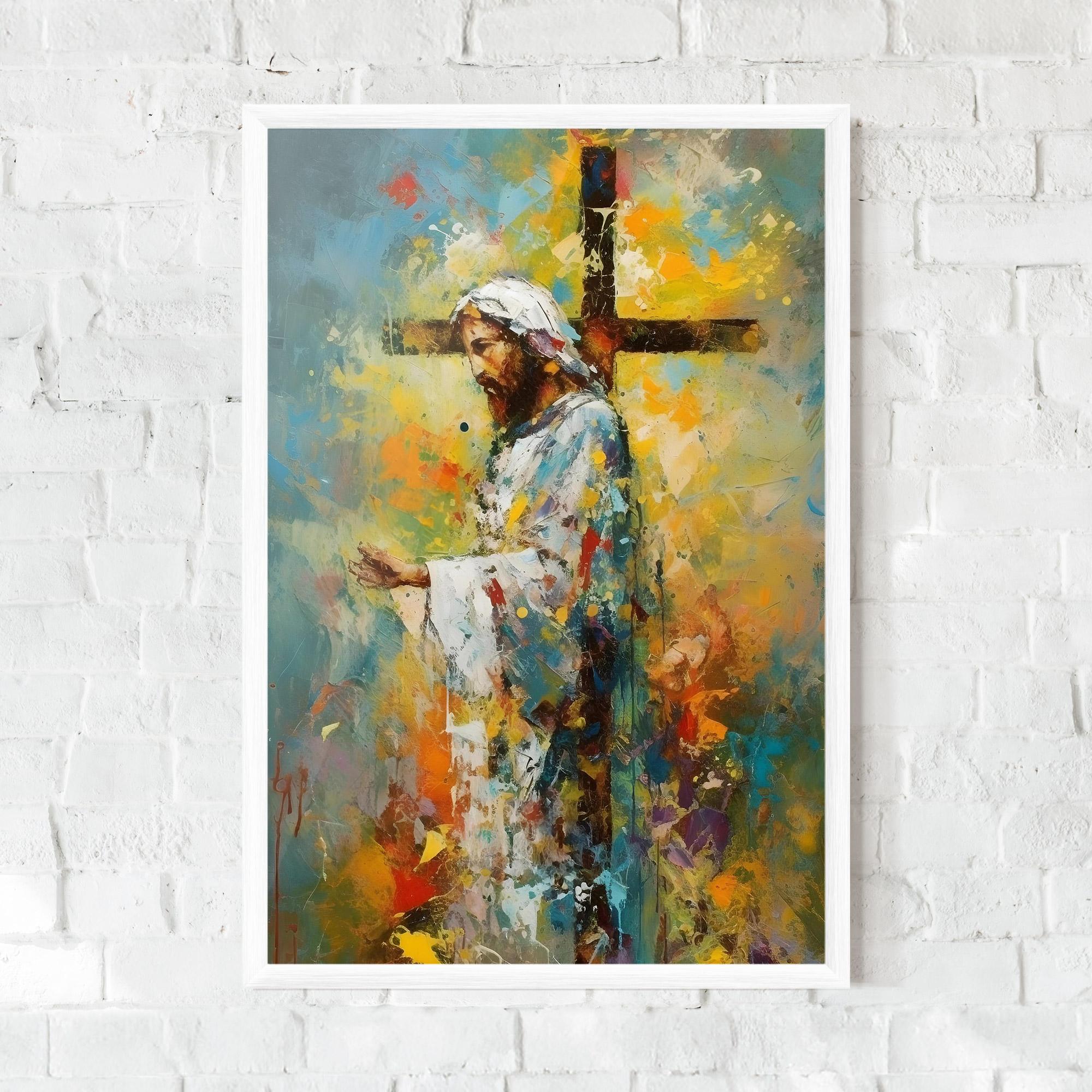 Gerahmte Poster Christ Art Painting mockup 0