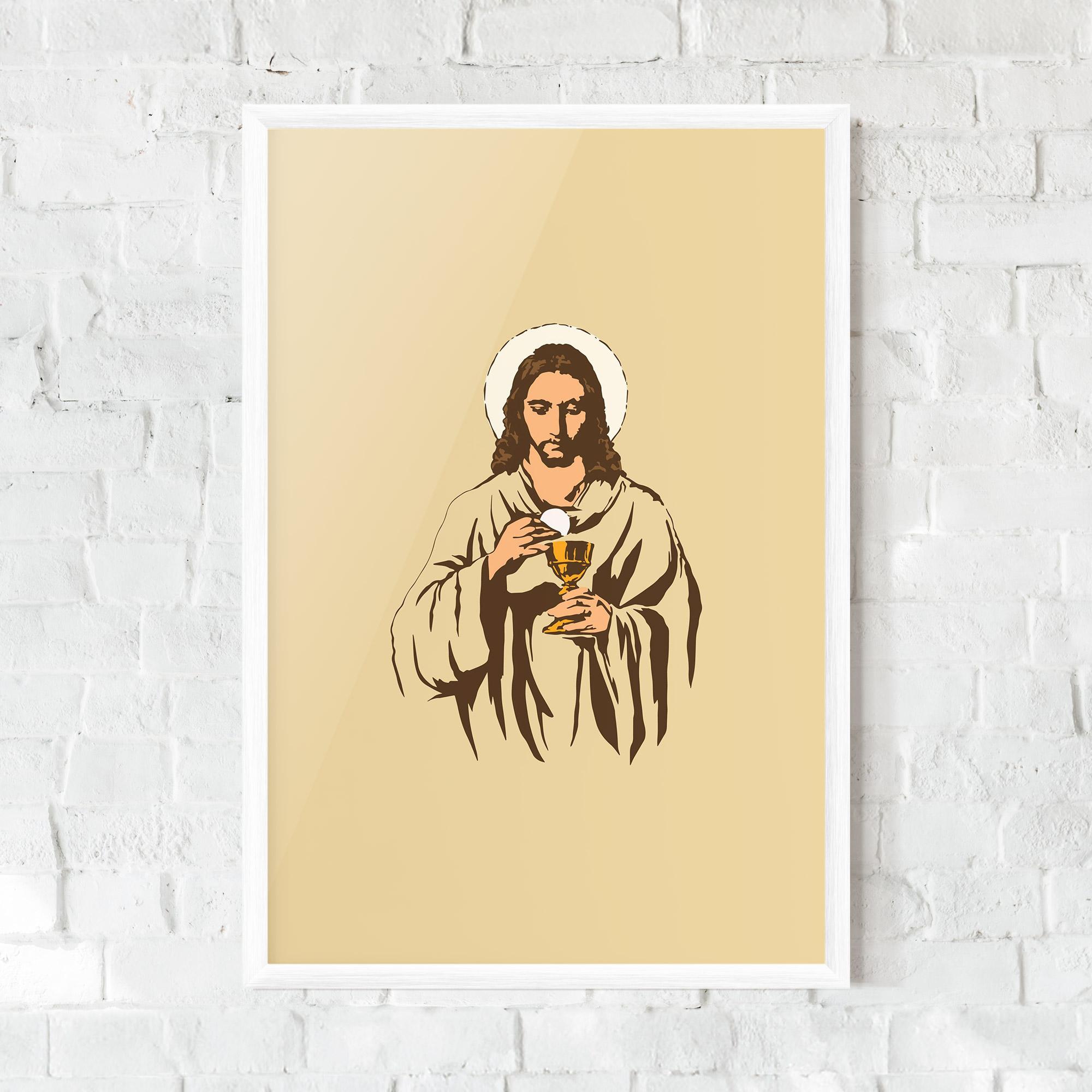 Gerahmte Poster Cream Jesus mockup 0