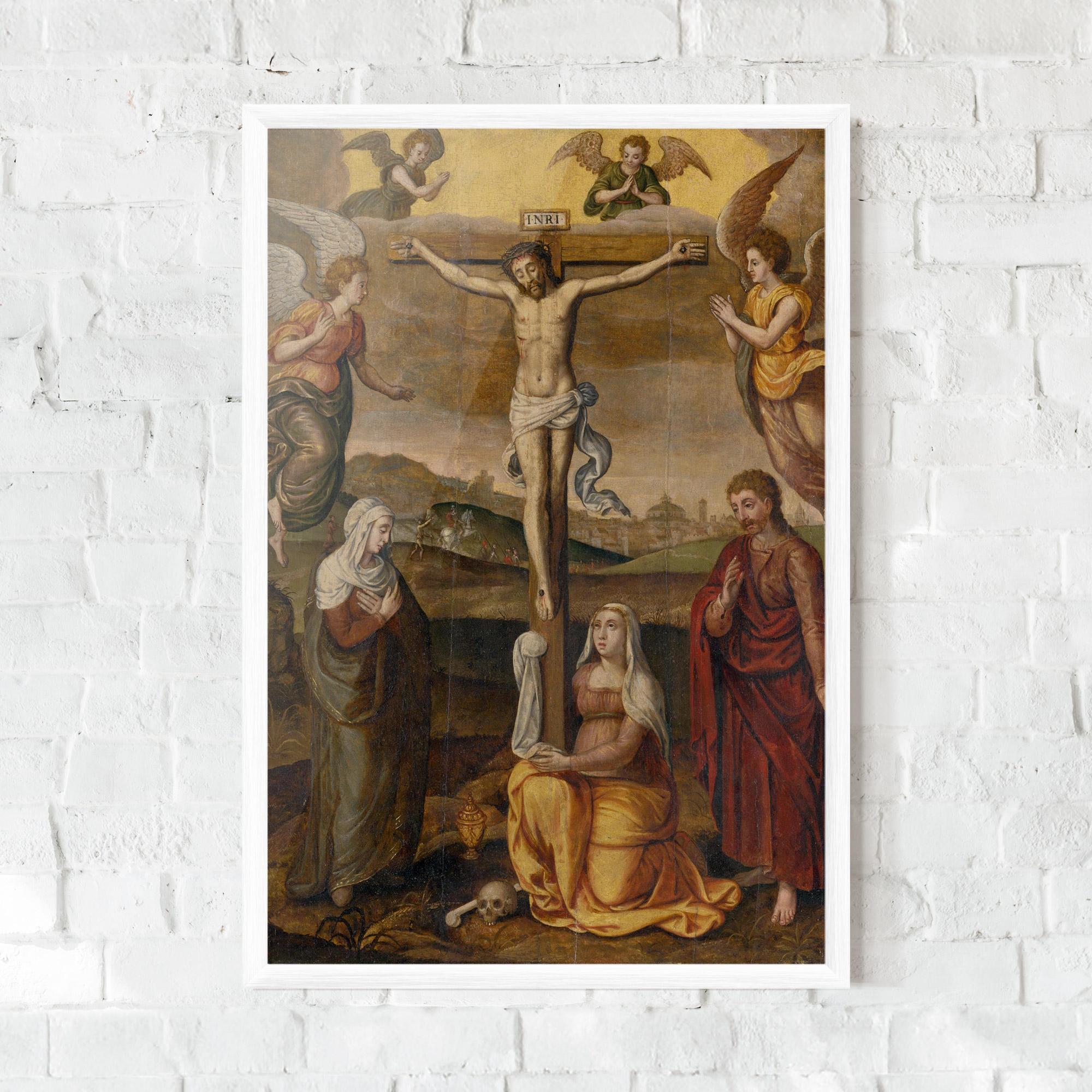 Gerahmte Poster Holding Cross Jesus mockup 0