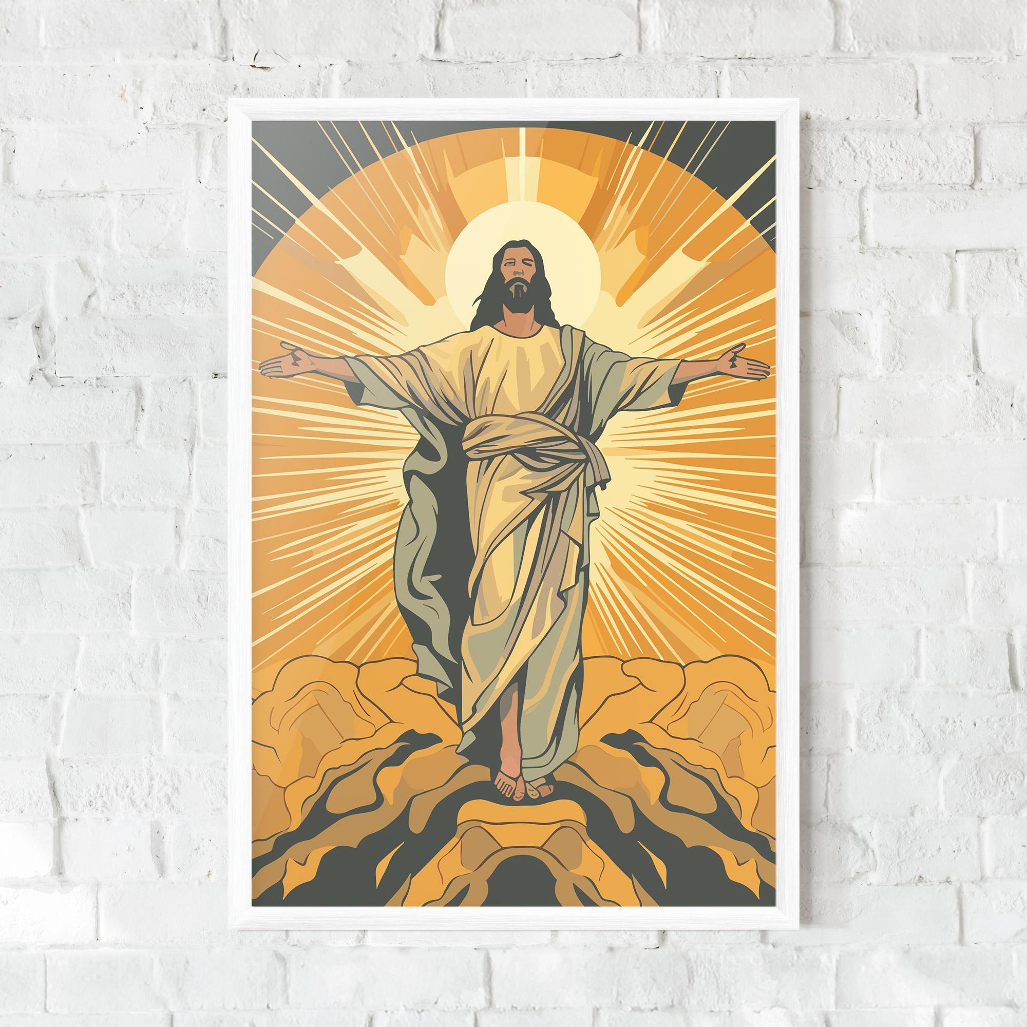 Gerahmte Poster Sunset Jesus mockup 0
