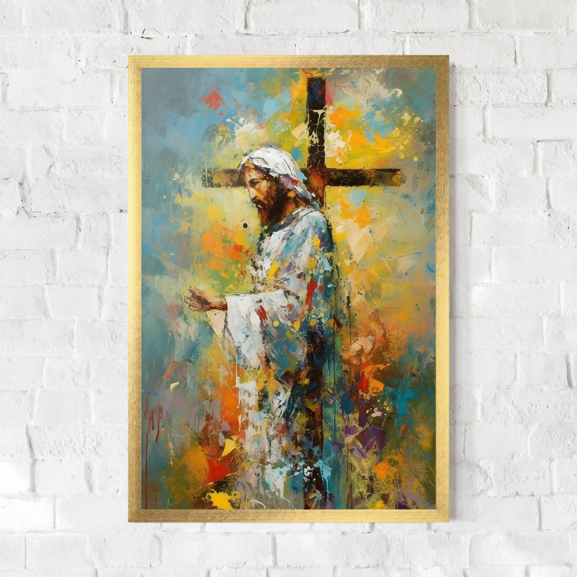 Gerahmte Poster Christ Art Painting mockup 0