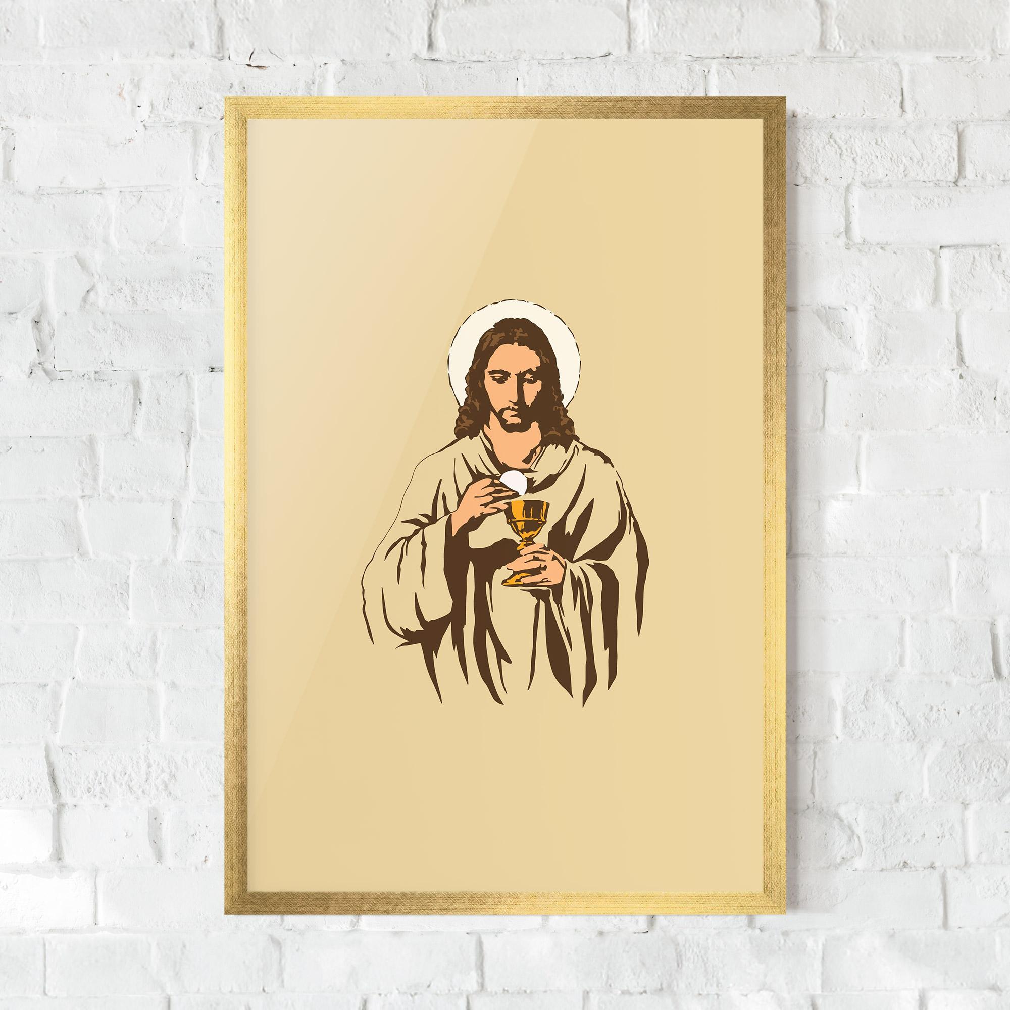 Gerahmte Poster Cream Jesus mockup 0